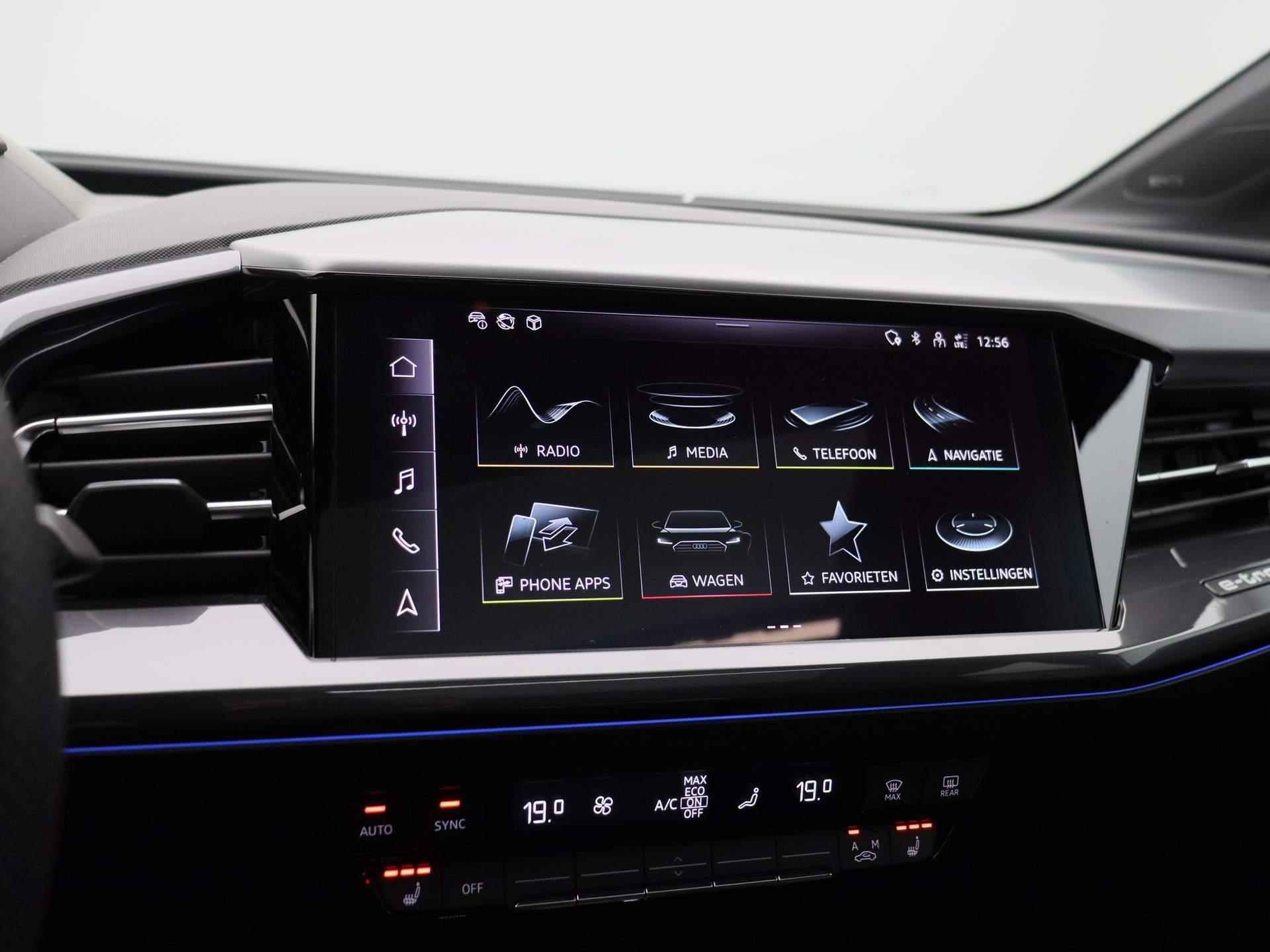 Audi Q4 e-tron 50 quattro S edition 82 kWh 299 PK | S-line | Automaat | Navigatie | Camera | Panoramadak | Adaptive Cruise Control | Climate Control | Stoelverwarming | Virtual Cockpit | LED Matrix | Lichtmetalen velgen | Privacy glass | - 37/56