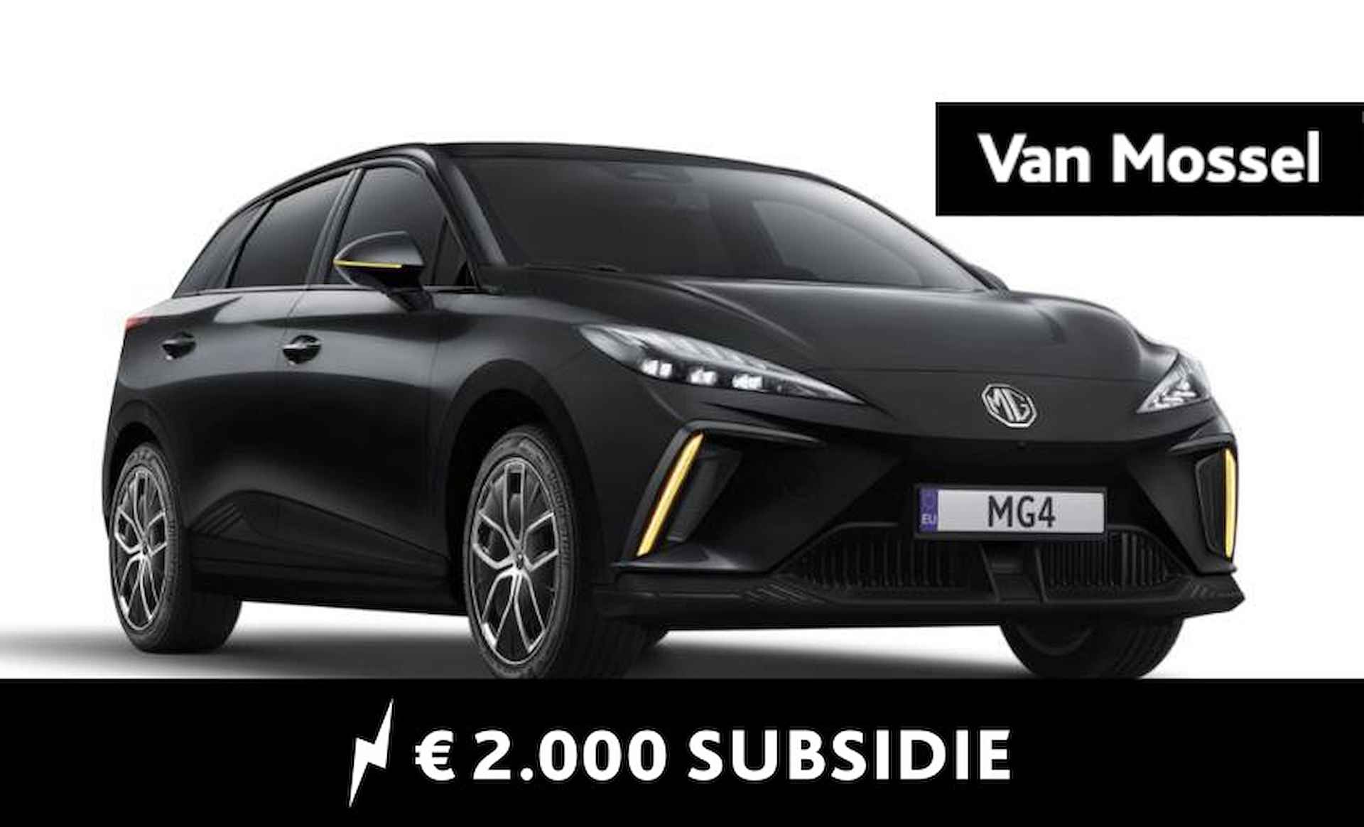 MG 4 Luxury 64 kWh /  Pebble Black ACTIE € 4500,= voorraad registratiekorting ( Particulier € 2000,= subsidie mogelijk) / diverse kleuren op voorraad !!!! / 440 WLTP - 1/3