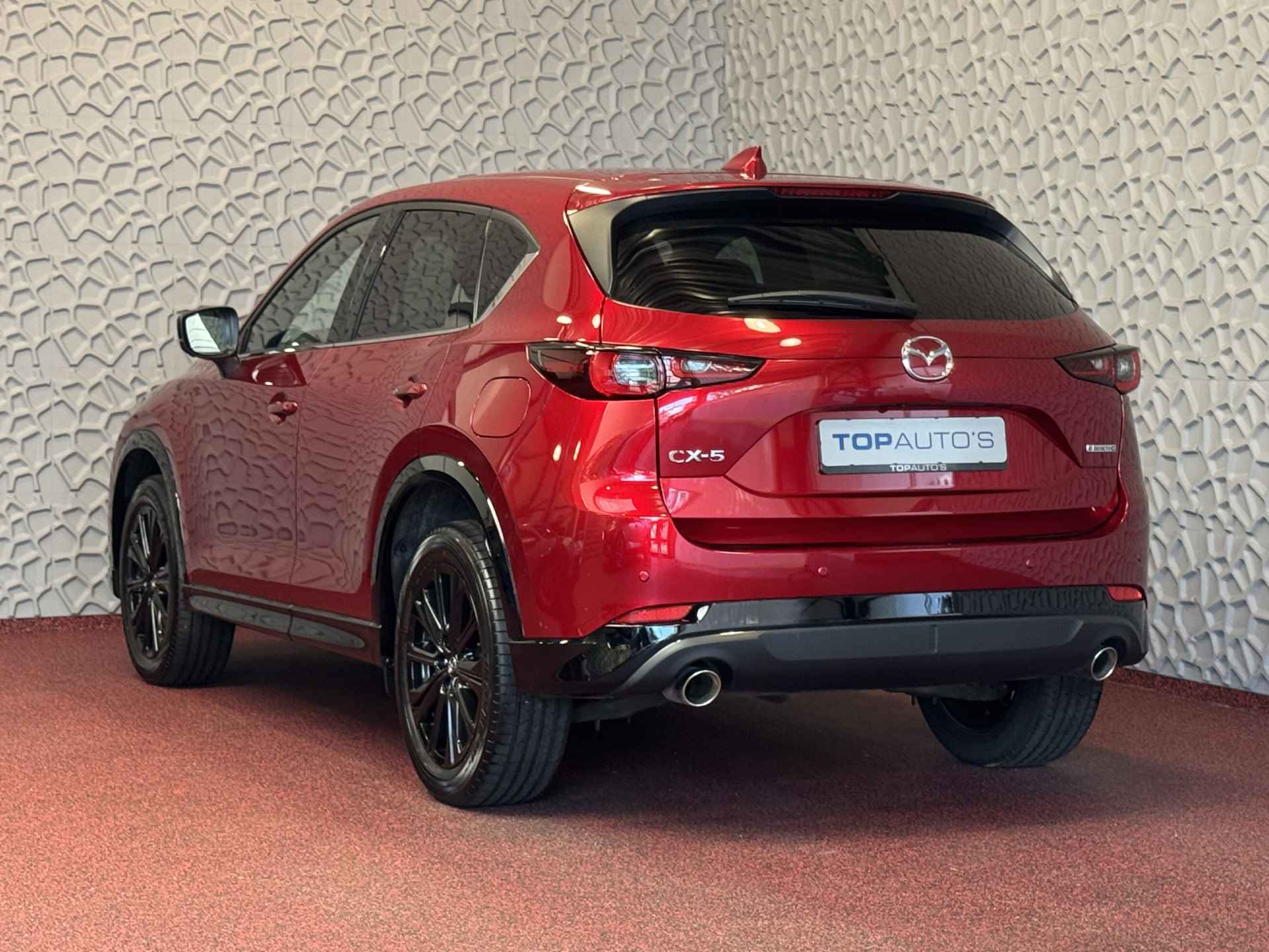 Mazda CX-5 E-SKYACTIV MHEV 2.0 165 PK HOMURA LEER BOSE ELEK.KLEP HEADUP 360.CAMERA 19''LMV FULL LED CARPLAY NAVI STOEL/STUUR VERW. STOELKOE 04/2024 - 2/68