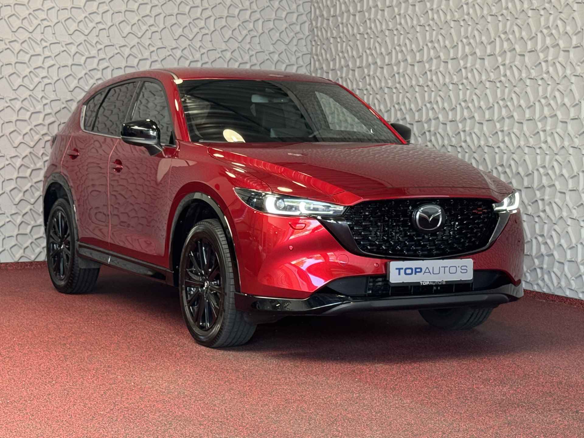 Mazda CX-5 E-SKYACTIV MHEV 2.0 165 PK HOMURA LEER BOSE ELEK.KLEP HEADUP 360.CAMERA 19''LMV FULL LED CARPLAY NAVI STOEL/STUUR VERW. STOELKOE 04/2024 - 43/68