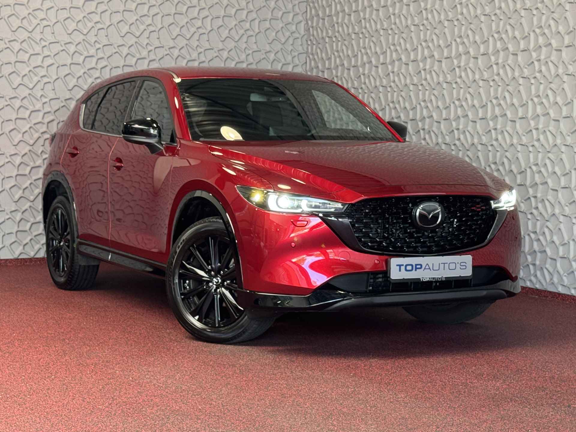 Mazda CX-5 E-SKYACTIV MHEV 2.0 165 PK HOMURA LEER BOSE ELEK.KLEP HEADUP 360.CAMERA 19''LMV FULL LED CARPLAY NAVI STOEL/STUUR VERW. STOELKOE 04/2024 - 45/68