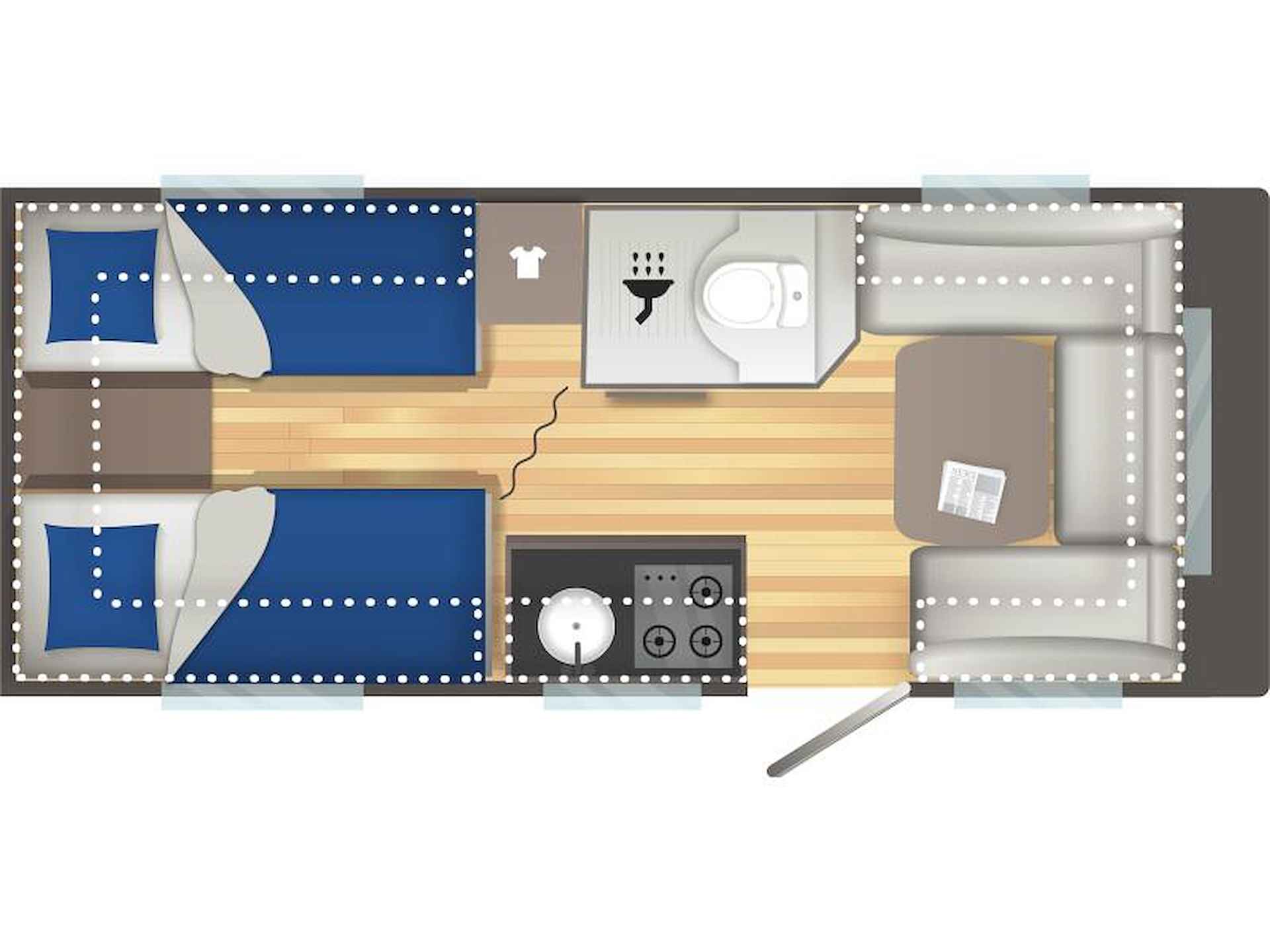 Caravelair Exclusive-Line 522 -NIEUW- Enkele bedden - 12/25