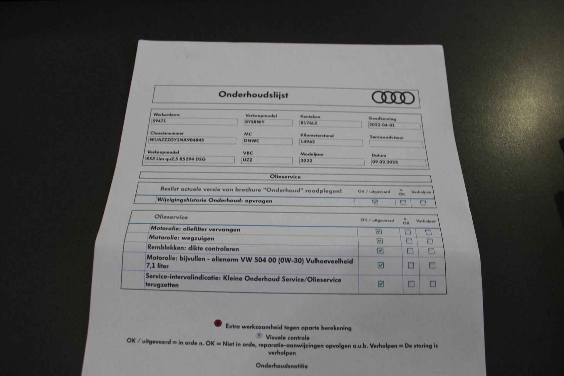 Audi Rs3 Quattro Sedan 400PK Black | B&O | Vol-Led | Schuifdak | Adaptive | Virtual | Stoelverwarming | Park-Assist | Alcantara | Navigatie | - 28/31