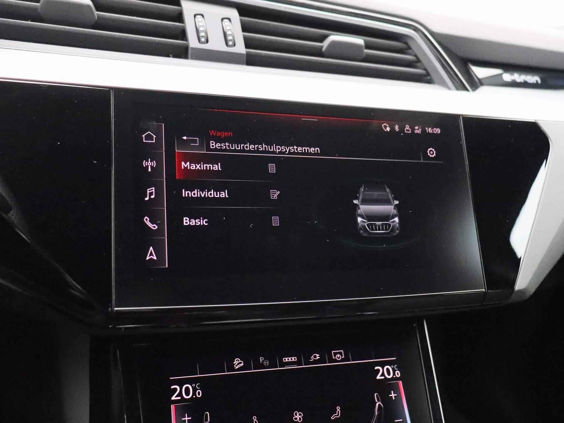 Audi e-tron Sportback S quattro 95 kWh | 500PK | SPORTSTOELEN | LUCHTVERING | ELEKTRISCHE BESTUURDERSSTOEL MET GEHEUGEN | LEDER | STOELERWARMING | ELEKTRISCHE ACHTERKLEP | ACHTERUITRIJCAMERA | ADAPTIVE CRUISE CONTROL | STOELVERWARMING | 22 INCH | - 38/52