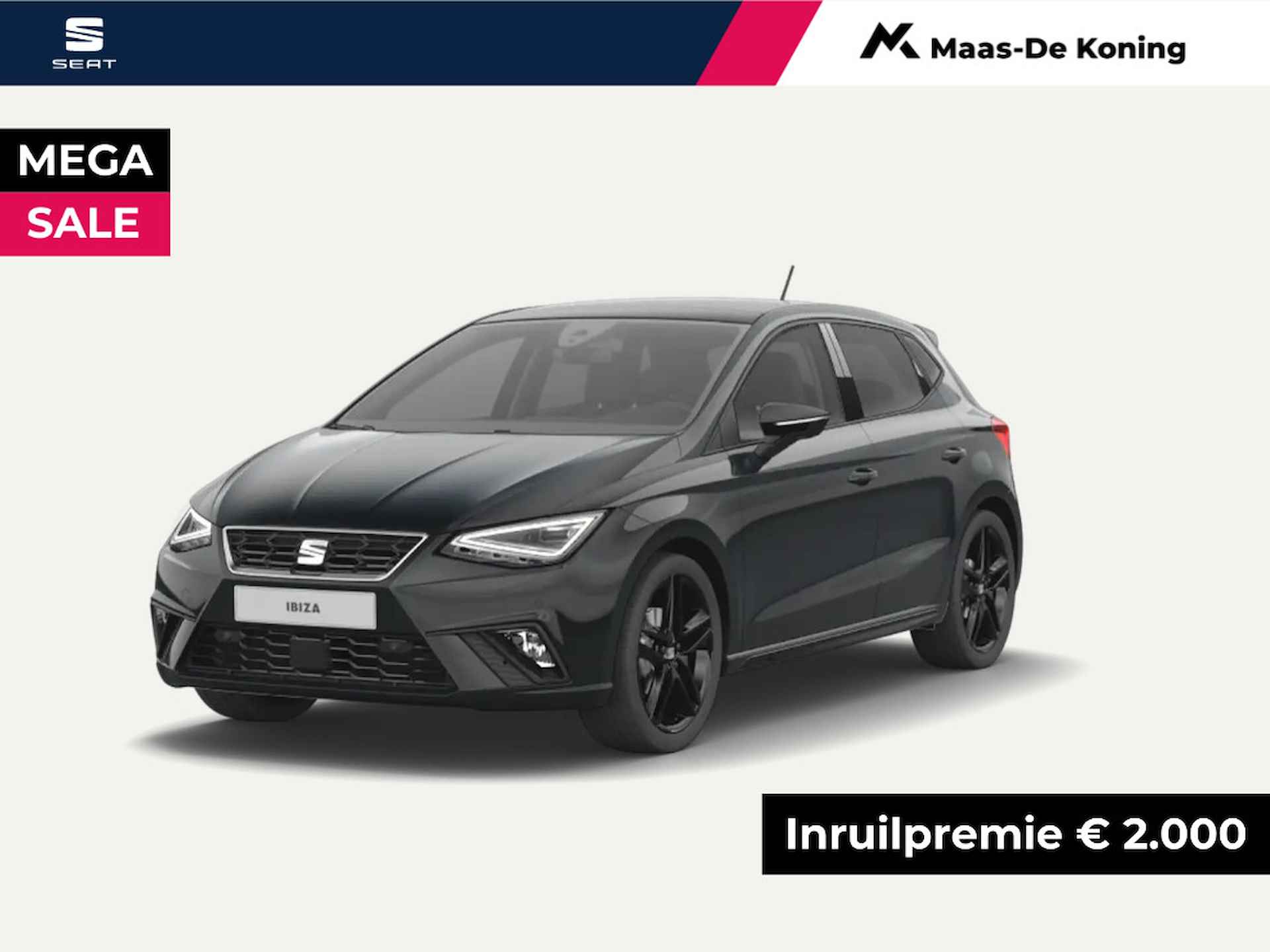 SEAT Ibiza FR Business Connect 1.0 70 kW / 95 pk EcoTSI Hatch Handgeschakeld | Black Pakket | Panorama dak | 2000,- inruilvoordeel!