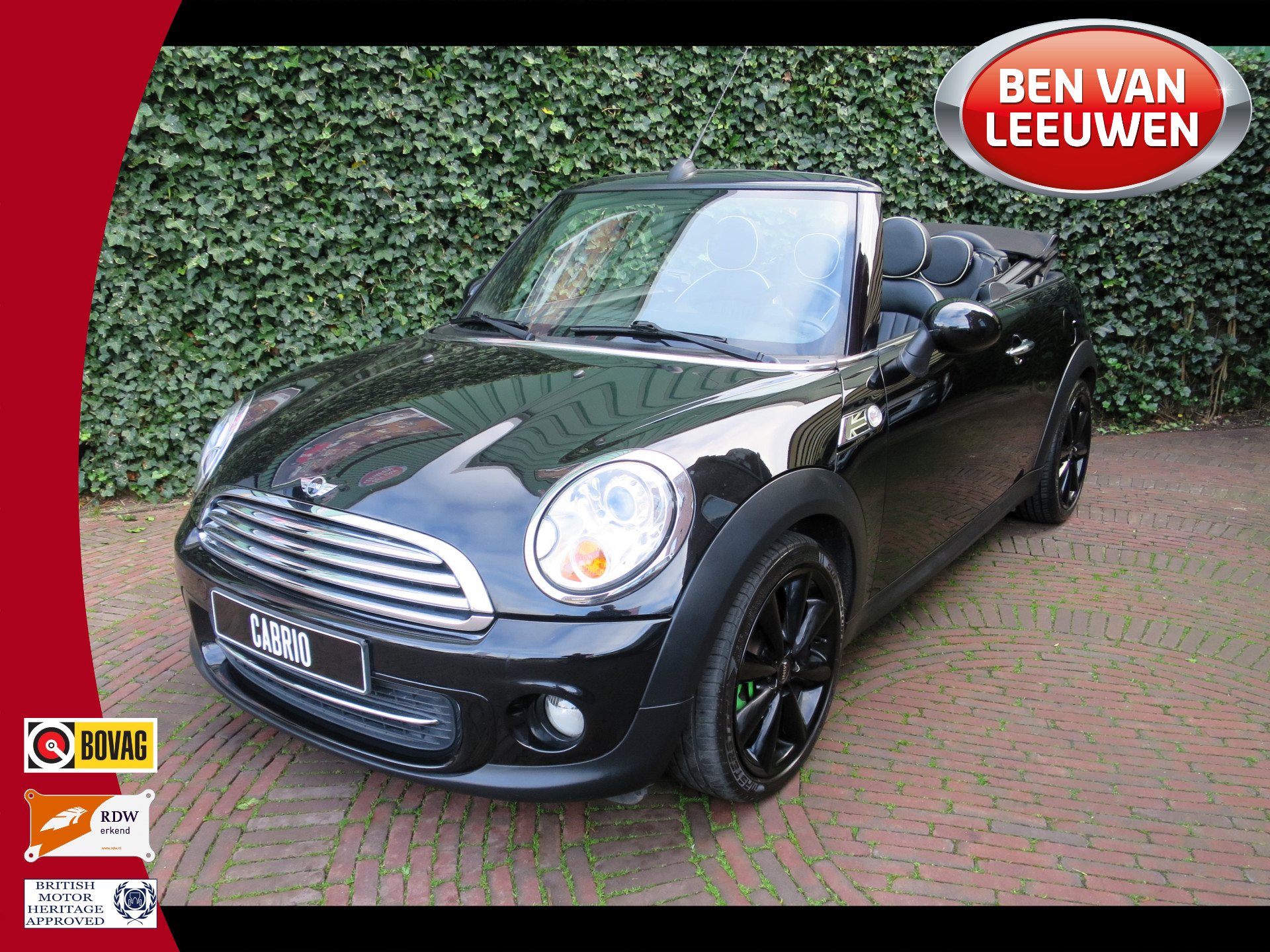 MINI Cabrio 1.6 Cooper Chili R57 LCI met Leder, Navi, BT, Xenon en 17"