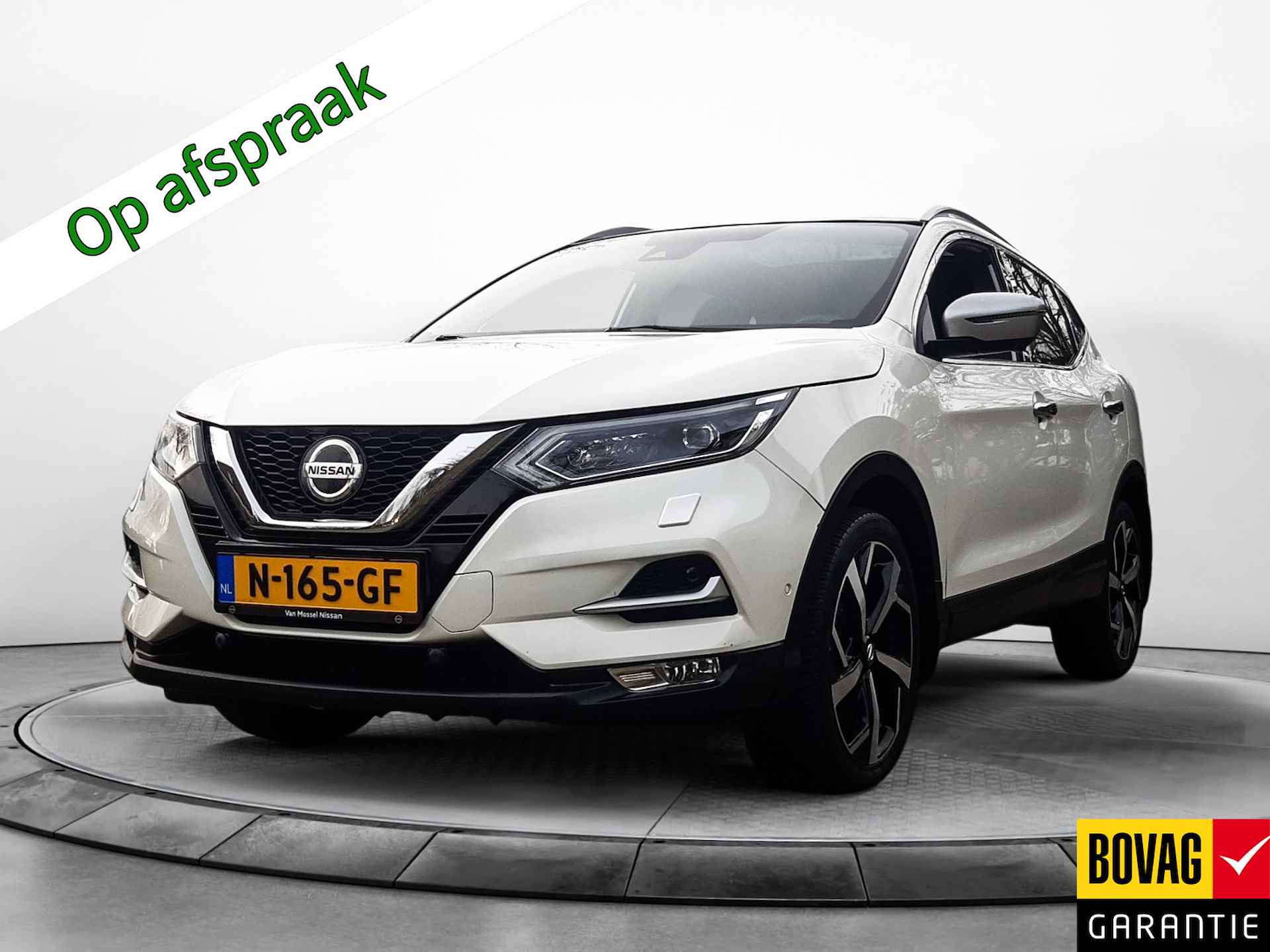 Nissan QASHQAI 1.3 DIG-T Tekna + (160 PK) Keurig-Onderh, BOVAG-Garantie, Panoramadak, Sportstoelen-Leer-Verwarmd, Navigatie/Apple-Carplay/Android-Auto, Trekhaak, Keyless-Entry, Premium-Audio, Rondom-Zichtcamera, Privacy-Glas - 1/45