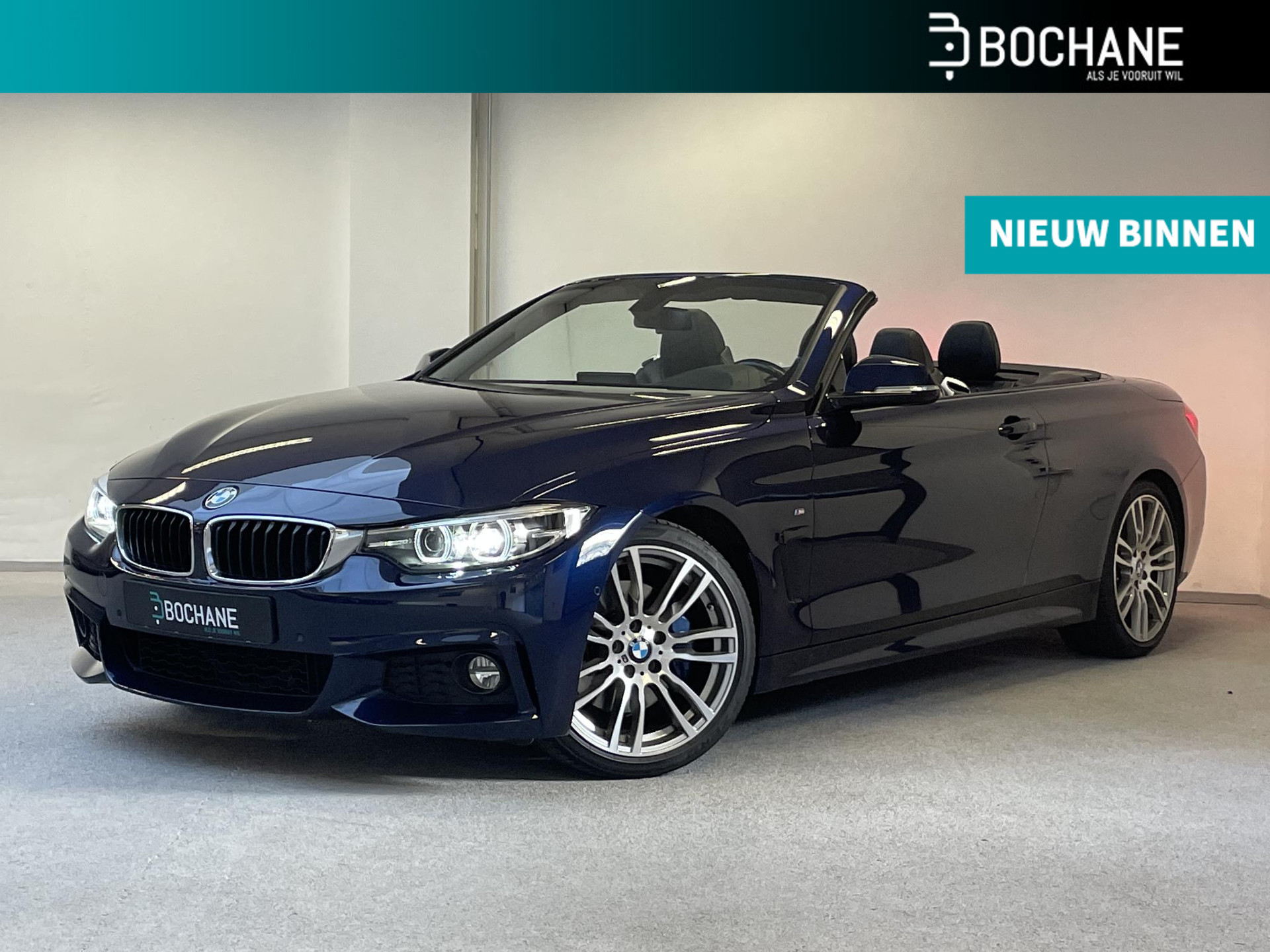 BMW 4-serie Cabrio 420i M-Sport | LEDER | 19" LMV | H&K | HEAD UP | STOEL/STUUR.V.W. | CAMERA | ORG.NL |