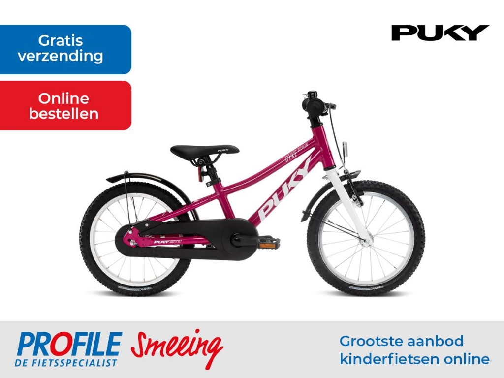 Puky Cyke - Kinderfiets - 16 inch - Berry - vanaf 4 jaar bij viaBOVAG.nl