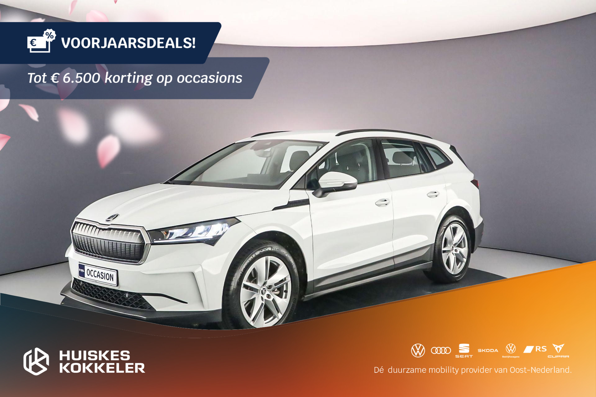 Skoda Enyaq iV 60 180pk Automaat Trekhaak, Navigatie, Adaptive cruise control, Parkeersensor achter, DAB, Radio, Airco, LED verlichting, App connect, Keyless start