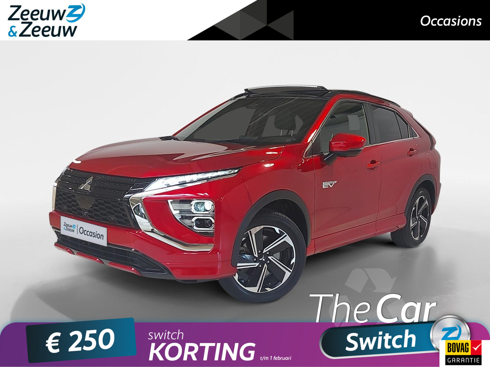 Mitsubishi Eclipse Cross 2.4 PHEV Instyle | Schuif/Kanteldak | 360-Camera | Parkeersensoren | Dodehoekdetectie | Elektrische stoelen | Stuurverwarming | Stoel verwarming voor/achter | Navigatie | Apple Carplay/Android auto | Adaptive cruise control |