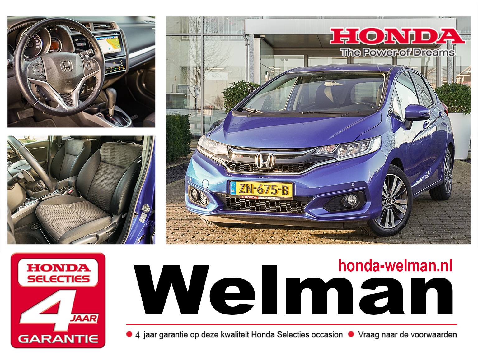 Honda Jazz 1.3i V-TEC ELEGANCE - AUTOMAAT - NAVIGATIE - CAMERA