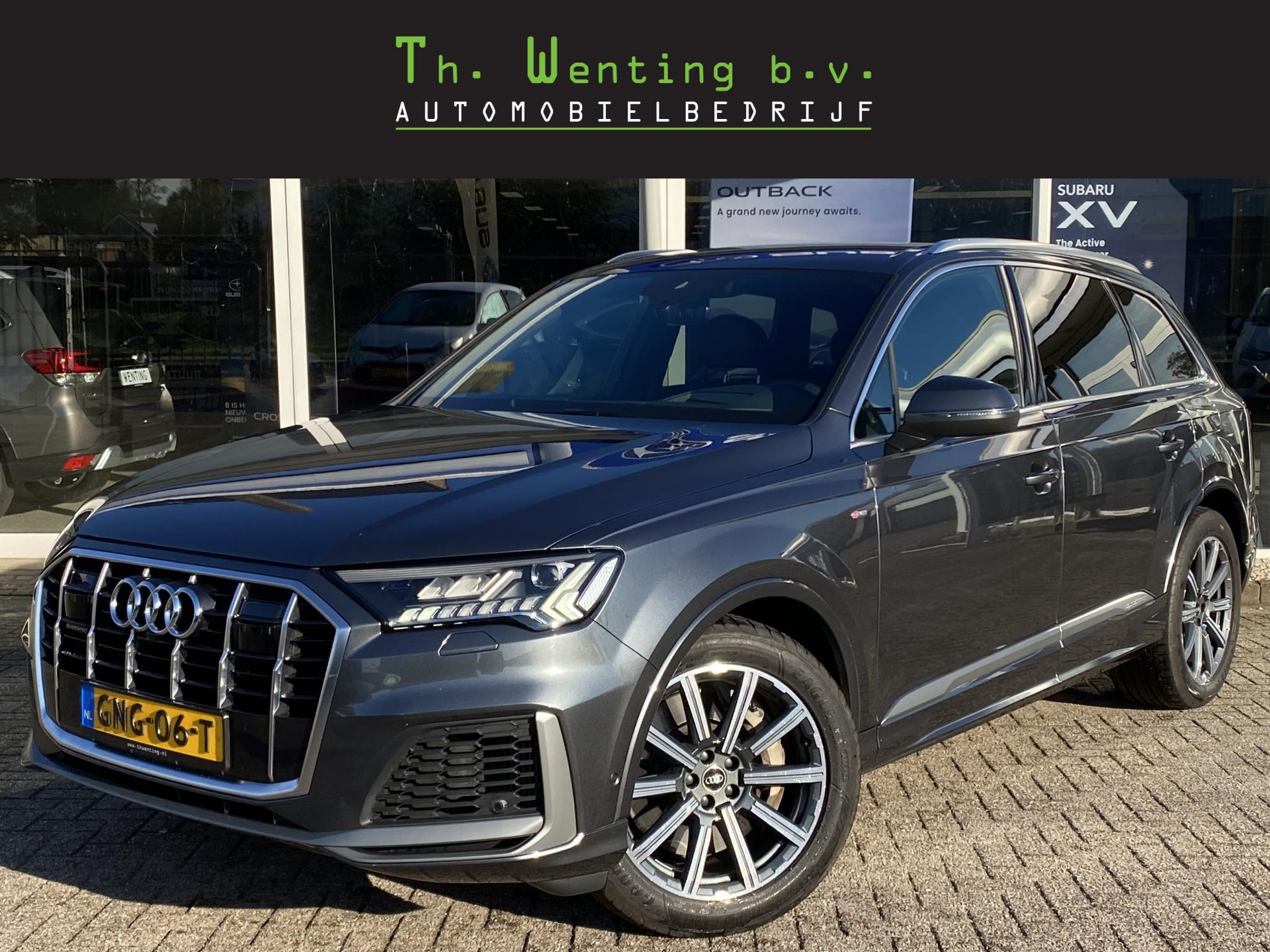 Audi Q7 55 TFSI e quattro Pro Line S | Instelbare Luchtvering | Navigatie | Trekhaak | Adaptieve Cruise Control | Head-Up Display | Stoelverwarming voor + achter | Sfeerverlichting |