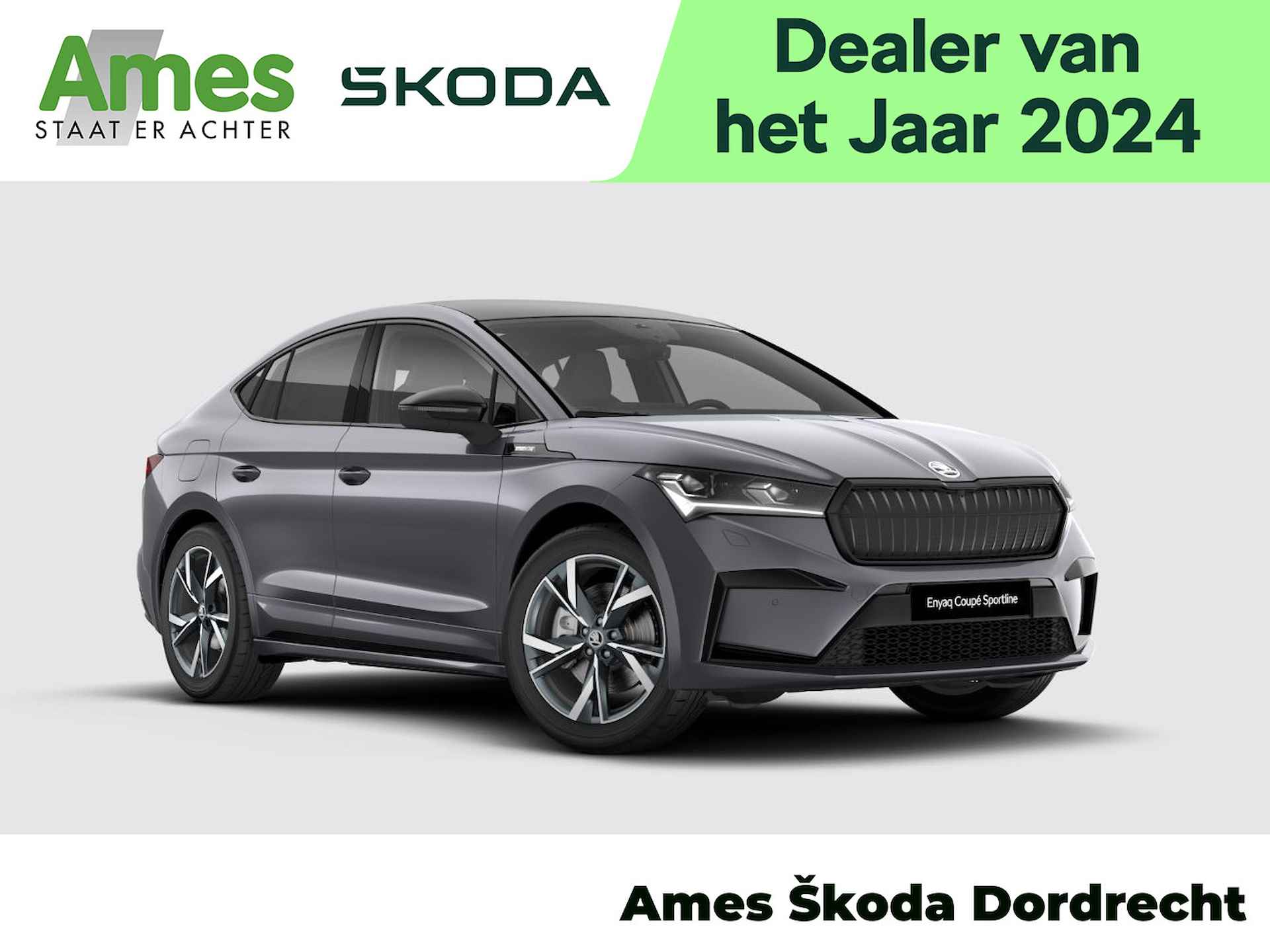 Škoda Enyaq Coupé Sportline 286 pk I 20 inch velgen I Graphite Grey I business upgrade plus pakket - 1/7