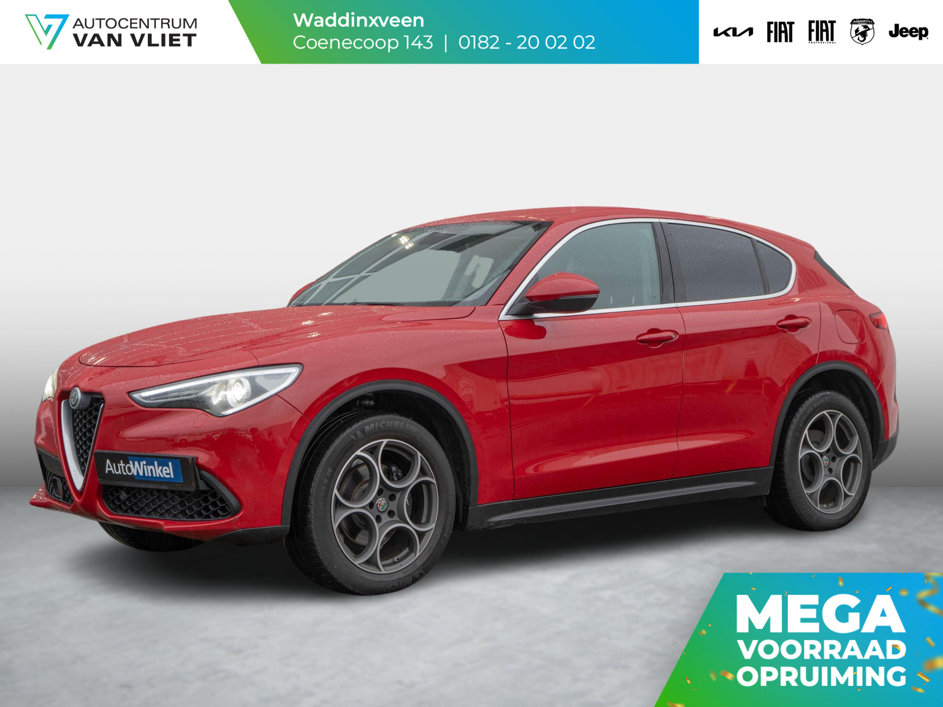 Alfa Romeo Stelvio 2.0 Turbo Aut. AWD 280pk First Edition | Rosso Alfa | 20'' LM | Navi | Clima | Stoel-/Stuurverwarming