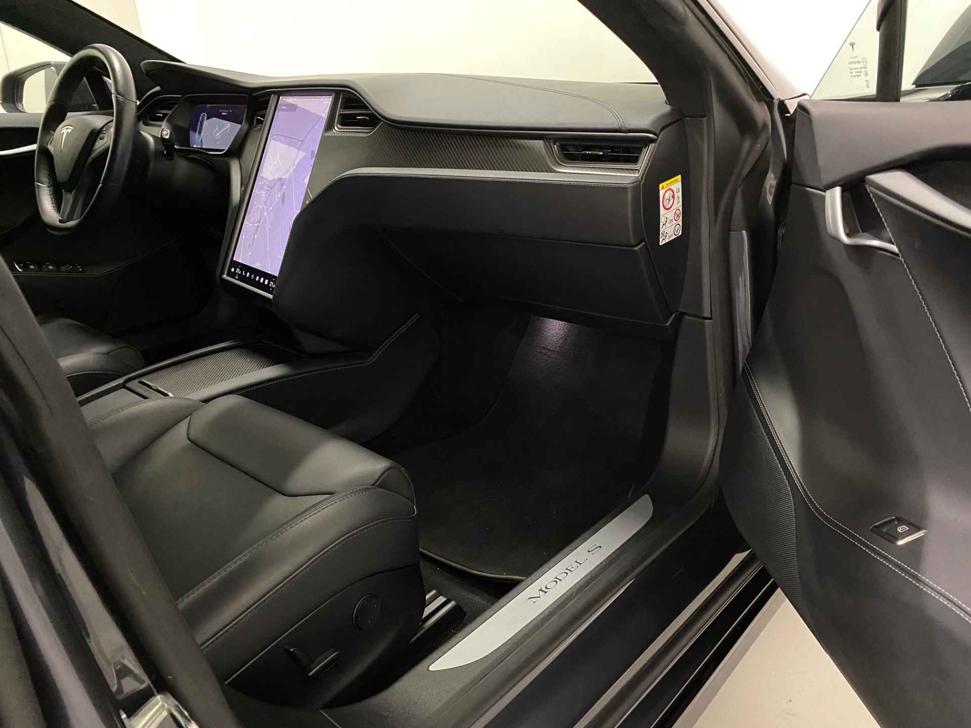 Tesla Model S 100D  21inch Panodak *Nieuw Accupack* Autopilot 2.5  Hoogglans zwartoptiek Alcantara hemel - 28/33