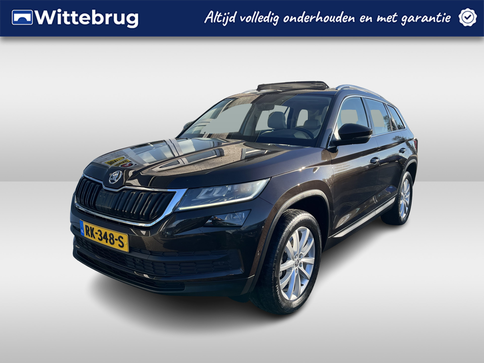 Škoda Kodiaq 2.0 TSI 4x4 Style / AUTOMAAT/ PANO/ TREKHAAK/ 180 PK/ PARK. SENSOREN/ LEDEREN MEMORY SEATS/ STOELVERWARM./ KEYLESS/ CRUISE/ APP-CONNECT/ NAVI/ CLIMA/ DAB/ 18" LMV