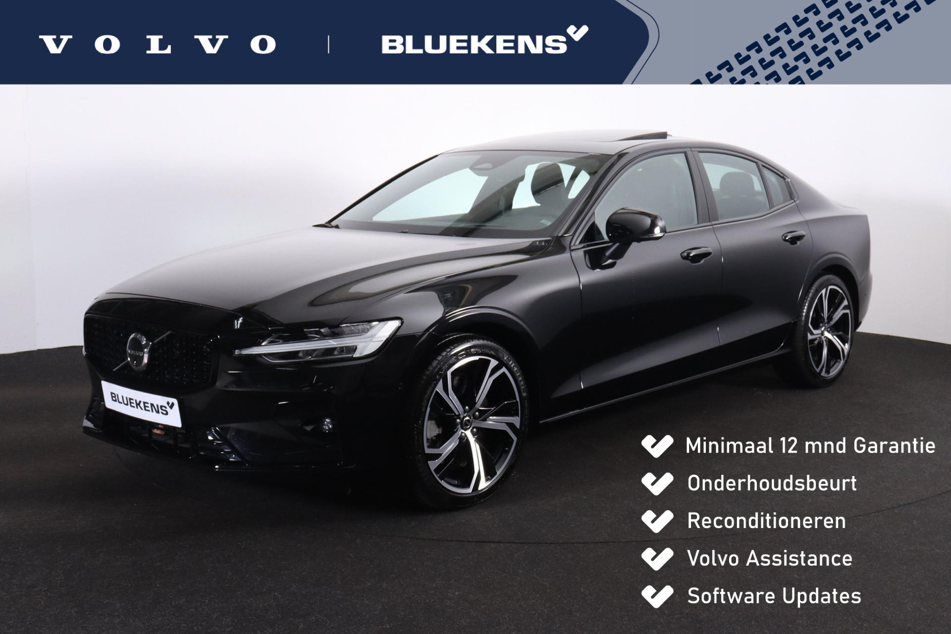 Volvo S60 B5 AWD Ultimate Dark - Panorama/schuifdak - IntelliSafe Assist & Surround - 360º Camera - Verwarmde voorstoelen, stuur & achterbank - Parkeersensoren voor & achter - Elektr. bedienb. voorstoelen met geheugen - Draadloze tel. lader - Head up display - 19' LMV