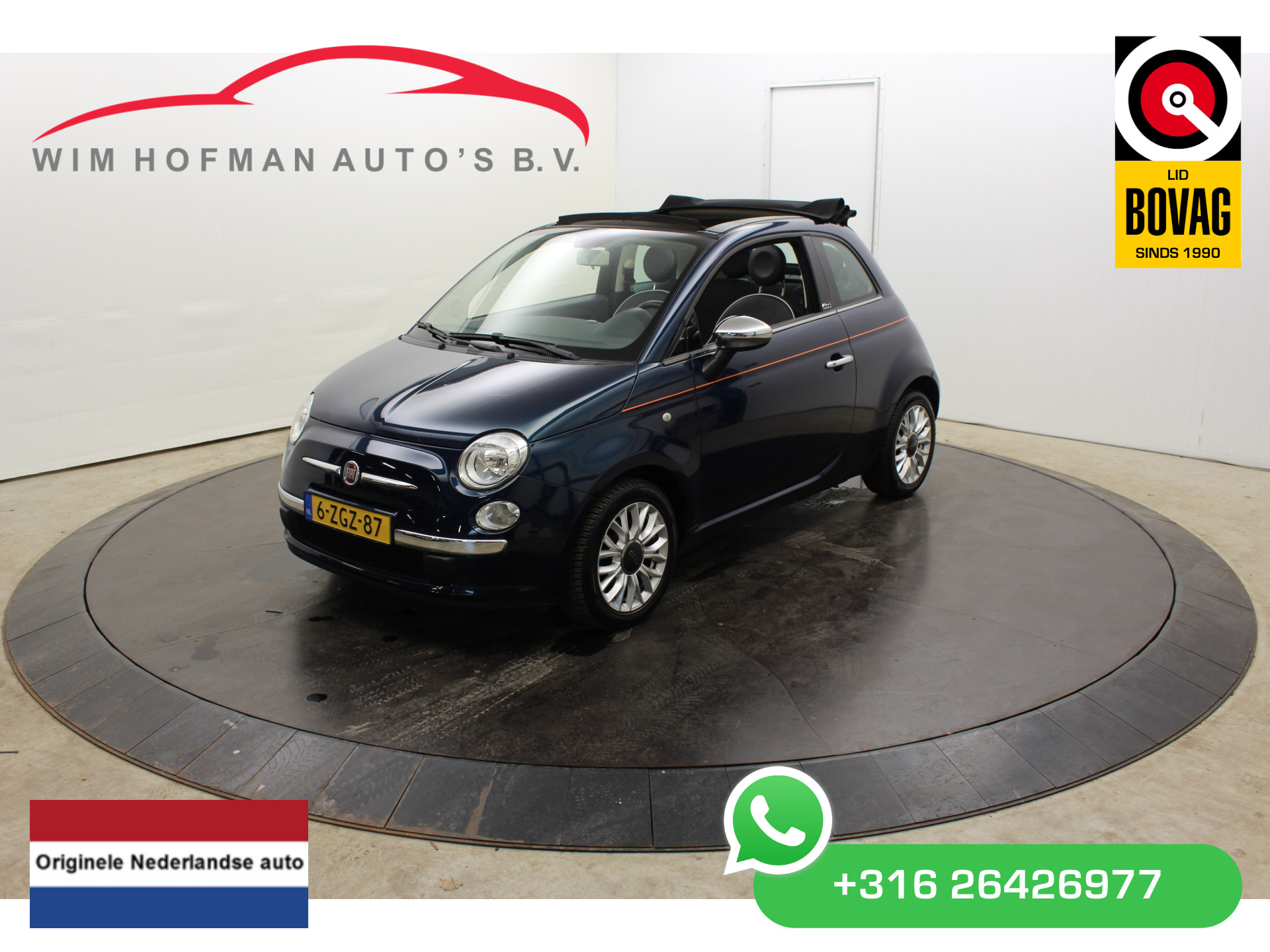 Fiat 500C 0.9 TwinAir Turbo Lounge Airco Cabrio Parkeer sensoren