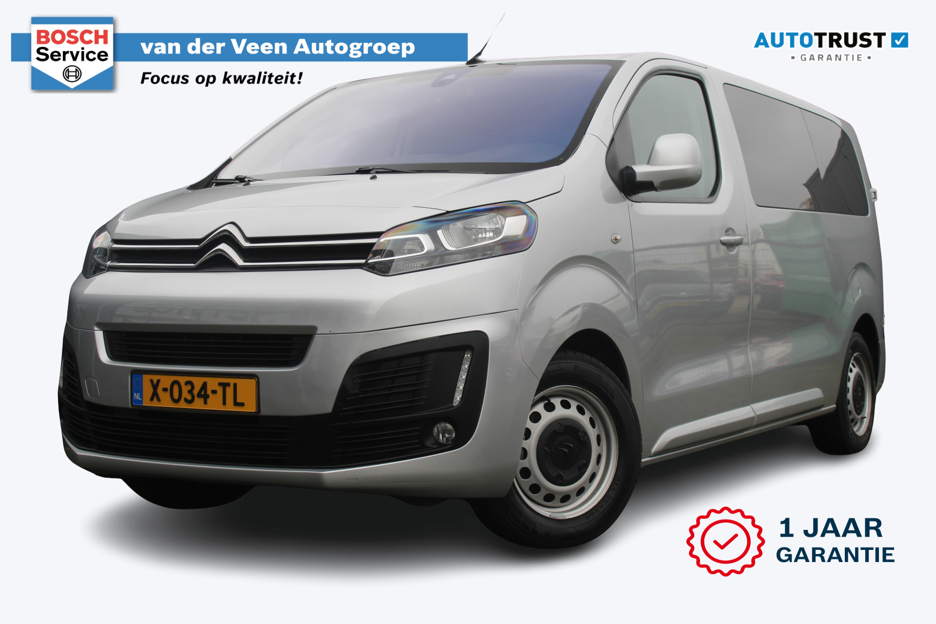 Citroën Spacetourer 1.6 BlueHDi 115 M S&S Business | Incl 1 jaar garantie | Navi | Apple Carplay | Cruise control | Bluetooth | Start & Stop | Parkeersensoren achter | Schuifdeur rechts | 3 zitrijen | Airco | Bluetooth telefoon | Boekjes aanwezig | bij viaBOVAG.nl