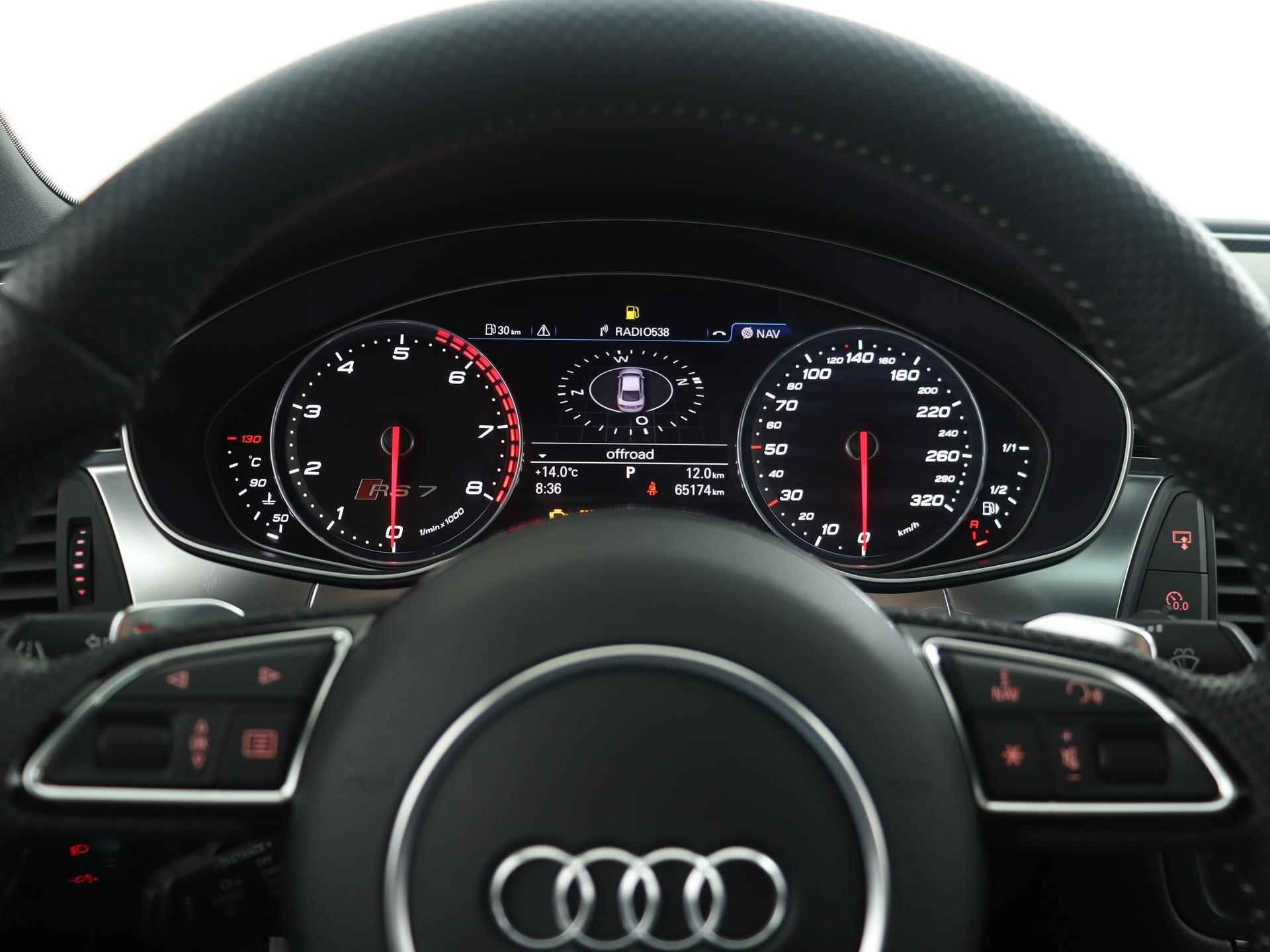 Audi RS7 Sportback 4.0 TFSI 560PK Pro Line Plus | Pano. dak | Head-up | Top view camera | Verwarm. stuurwiel | BOSE | Stoelverwarming V+A | Matrix LED - 36/59