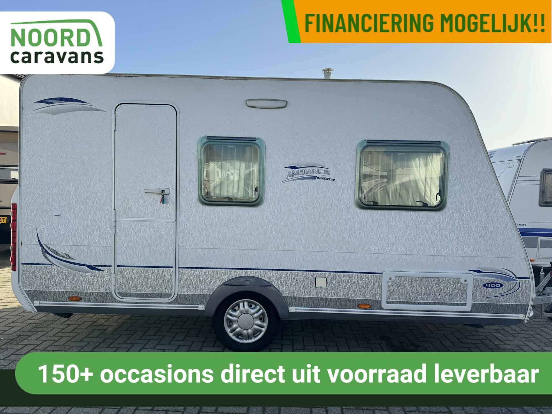 CARAVELAIR AMBIANCE STYLE 400, DWARSBED, FIETSENDR, VOORTENT