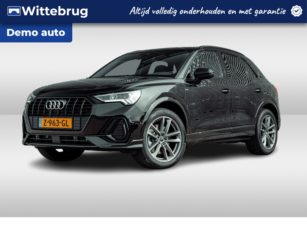 Audi Q3 45 TFSI e 245pk s-tronic S edition | Optiek zwart | Privacy glass | Comfortsleutel | Adaptive cruise control | 19" LM velgen | Stoelverwarming bij viaBOVAG.nl