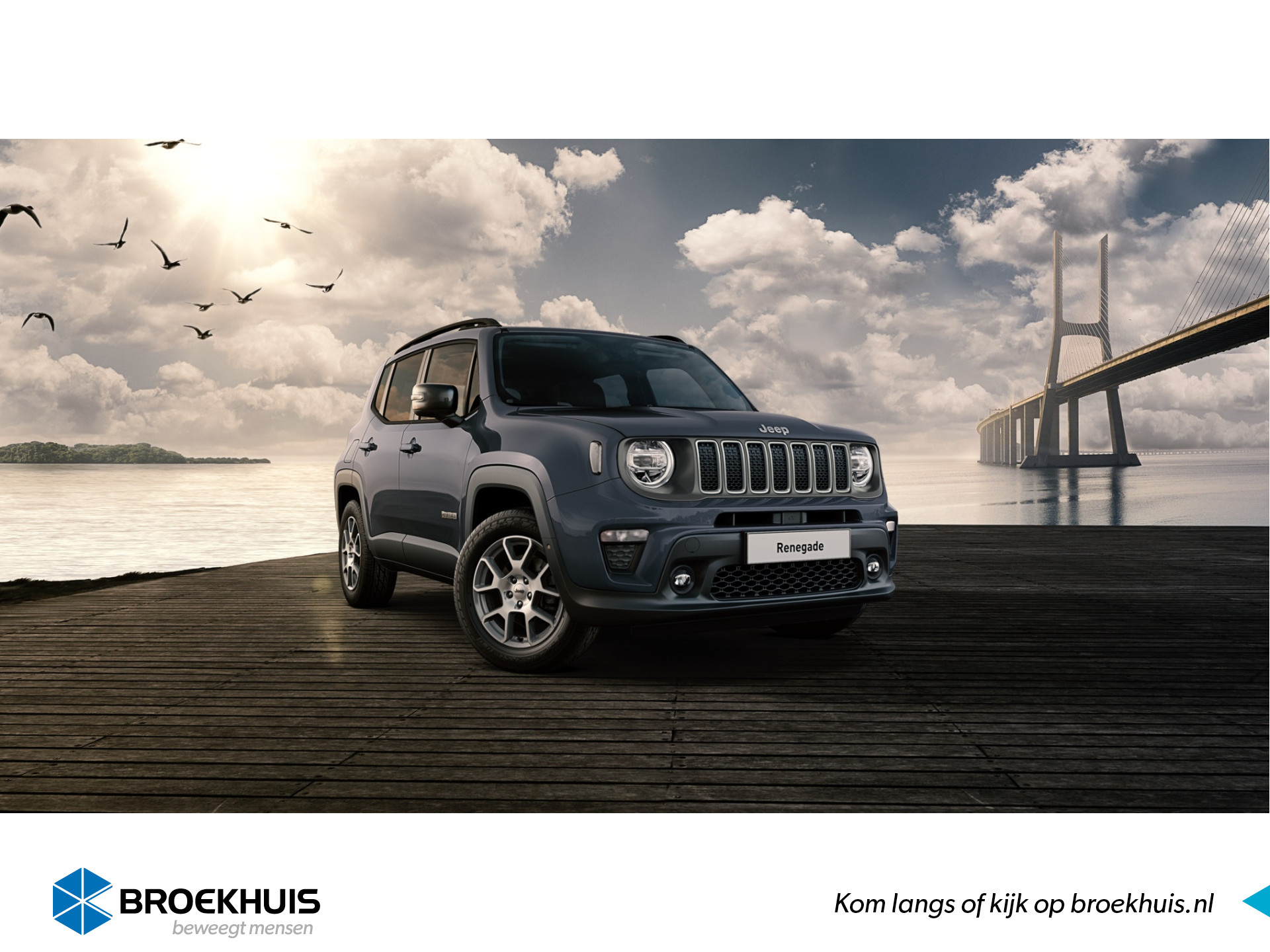 Jeep Renegade 1.5T 130 pk Automaat e-Hybrid Limited Convenience Pack | Style Pack |  Visibility Pack | Uconnect™ LIVE-infotainmentsysteem met 8,4-inch Touchscreen, Navigatie en Bluetooth bij viaBOVAG.nl