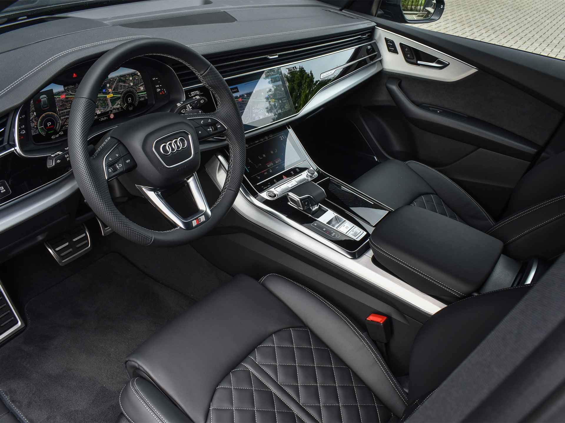 Audi Q8 55TFSI e QUATTRO PRO LINE S COMPETITION | S-SEATS | PANORAMADAK | 4 WIEL BESTURING | B&O SOUND | HEAD-UP | LUCHTVERING | DAB+ | - 15/56