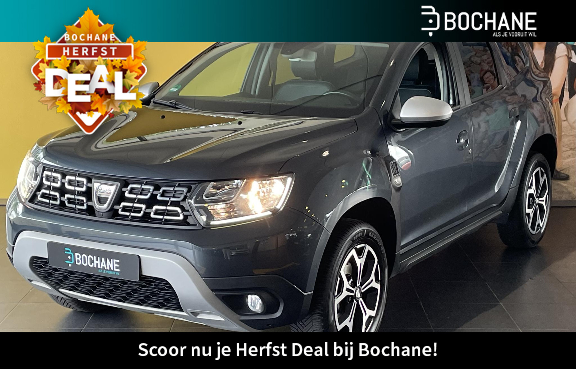 Dacia Duster 1.2 TCe 125 Prestige NAVIGATIE | RONDOM ZICHT CAMERA | PARKEERSENSOREN VOOR EN ACHTER | LEDEREN BEKLEDING MET STOELVERWARMING | LICHTMETALEN VELGEN