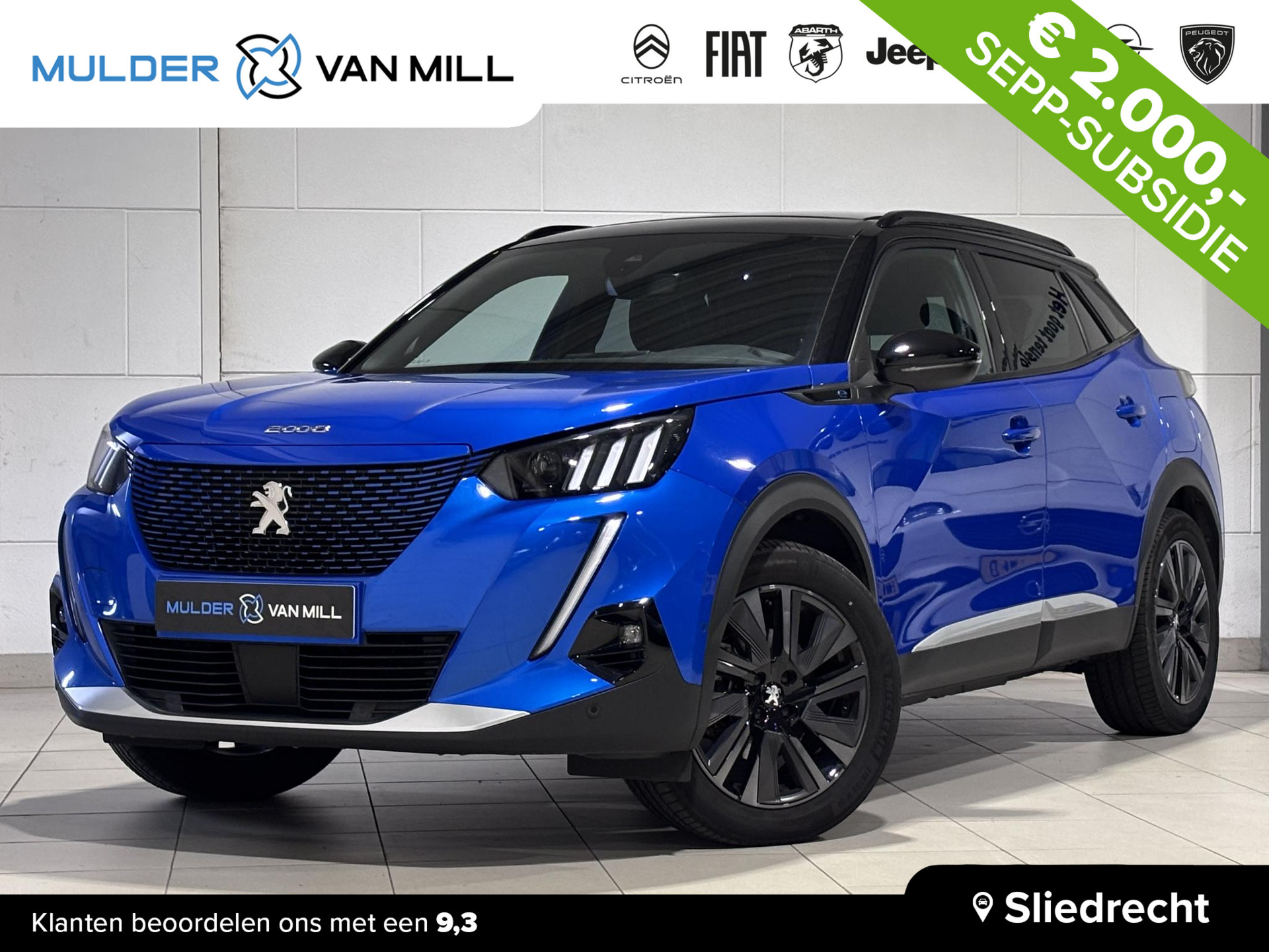 Peugeot e-2008 SUV GT Pack EV 3-FASEN 50kWh 136pk AUTOMAAT | SCHUIF/KANTELDAK | ALCANTARA/LEDER | ADAPTIVE CRUISE | SMART KEYLESS ENTRY | STOELVERW. | 18" LM-VELGEN 'EVISSA' | NAVI | CAMERA |