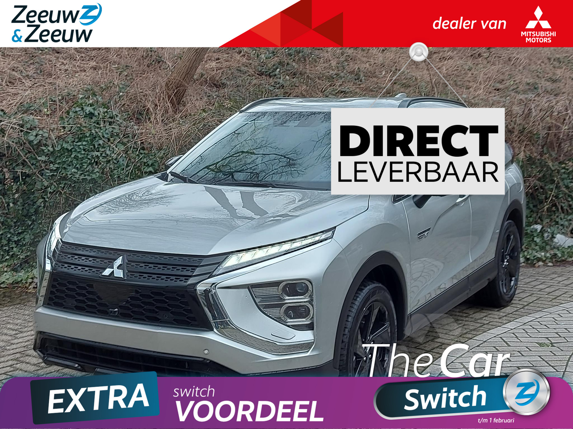 Mitsubishi Eclipse Cross 2.4 PHEV Black Edition | € 8500,- VOORRAAD KORTING | AUTOMAAT | BLINDSPOT | NOODREMSYSTEEM | 4X4 | 360 GRADEN CAMERA | STOEL & STUURVERWARING |