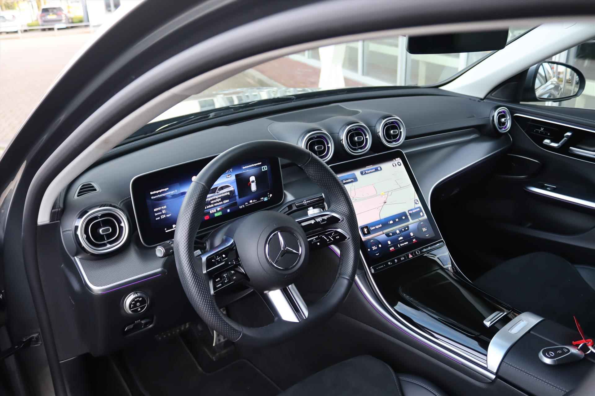 Mercedes C-Klasse Estate C300e 313PK AUTOMAAT AMG LINE | Trekhaak | Memory | Navi | PHEV | Leer | Sfeerverl. | 360 Camera | 18 Inch Lm | - 14/72