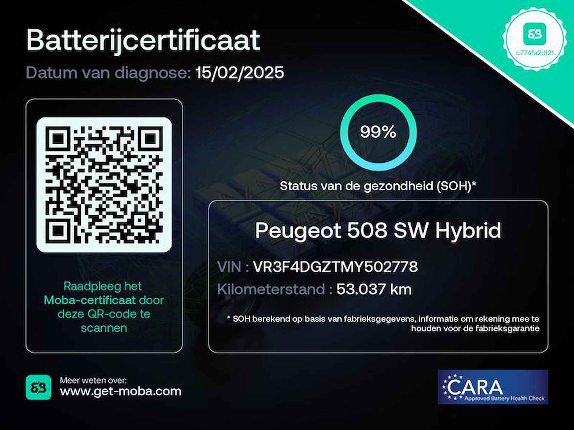 Peugeot 508 SW GT 1.6 HYbrid 225 pk / SOH 99% / Trekhaak / HiFi Audio / Night Vision - 2/3