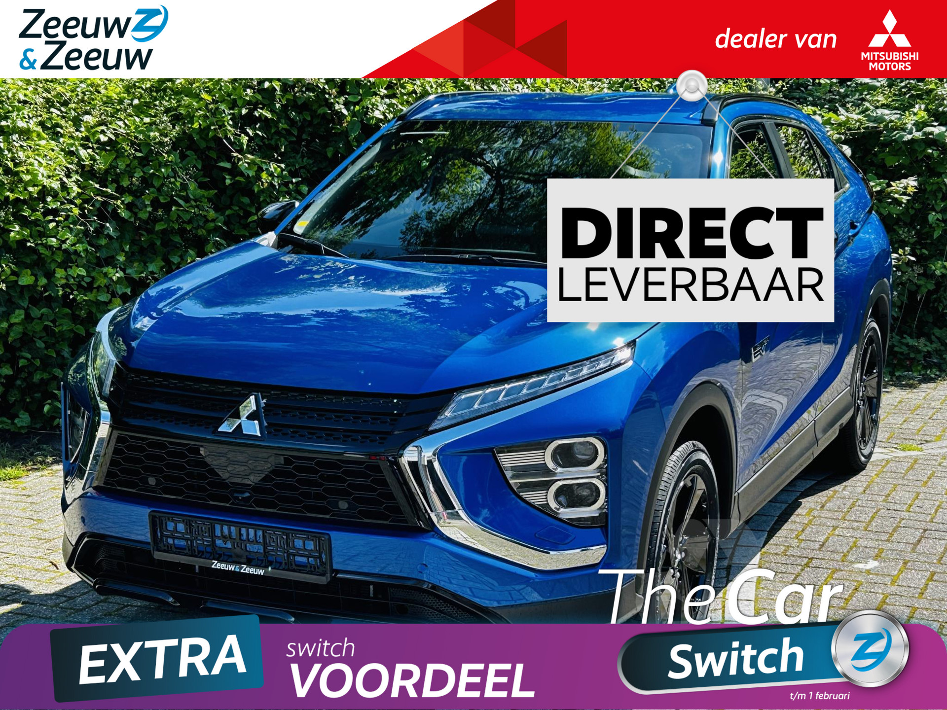 Mitsubishi Eclipse Cross 2.4 PHEV Black Edition | € 8500 ,- VOORRAAD KORTING | AUTOMAAT | BLINDSPOT | NOODREMSYSTEEM | 4X4 | 360 GRADEN CAMERA | STOEL & STUURVERWARING |