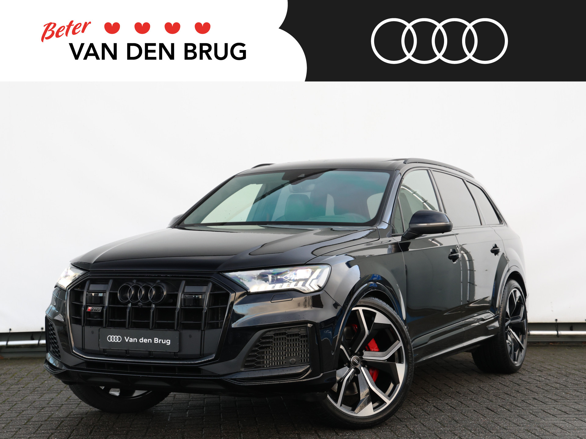 Audi SQ7 4.0 TDI quattro 435pk | Vierwielsturing | HUD | Pano | Bose | 23" Velgen | 360° camera | Stoelverwarming v+a | Trekhaak | Keyless | Memory