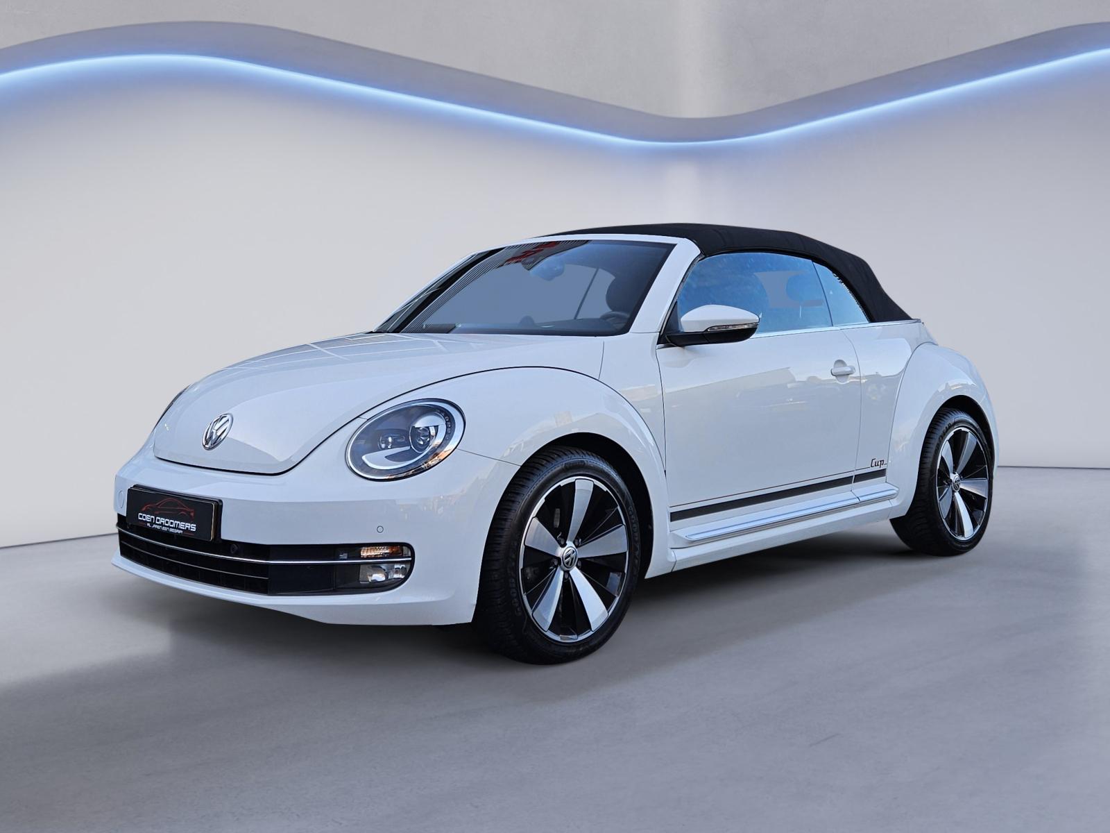 Volkswagen Beetle 1.2 TSI Design Cup Edition Cabrio/Apple Carplay/Vol leder/Xenon/Stoelverwarming/Clima&Cruise Control/Parkeersens V+A/Dodehoek&Licht&Regensensor/Lendesteun/Navi/(MET GARANTIE*)