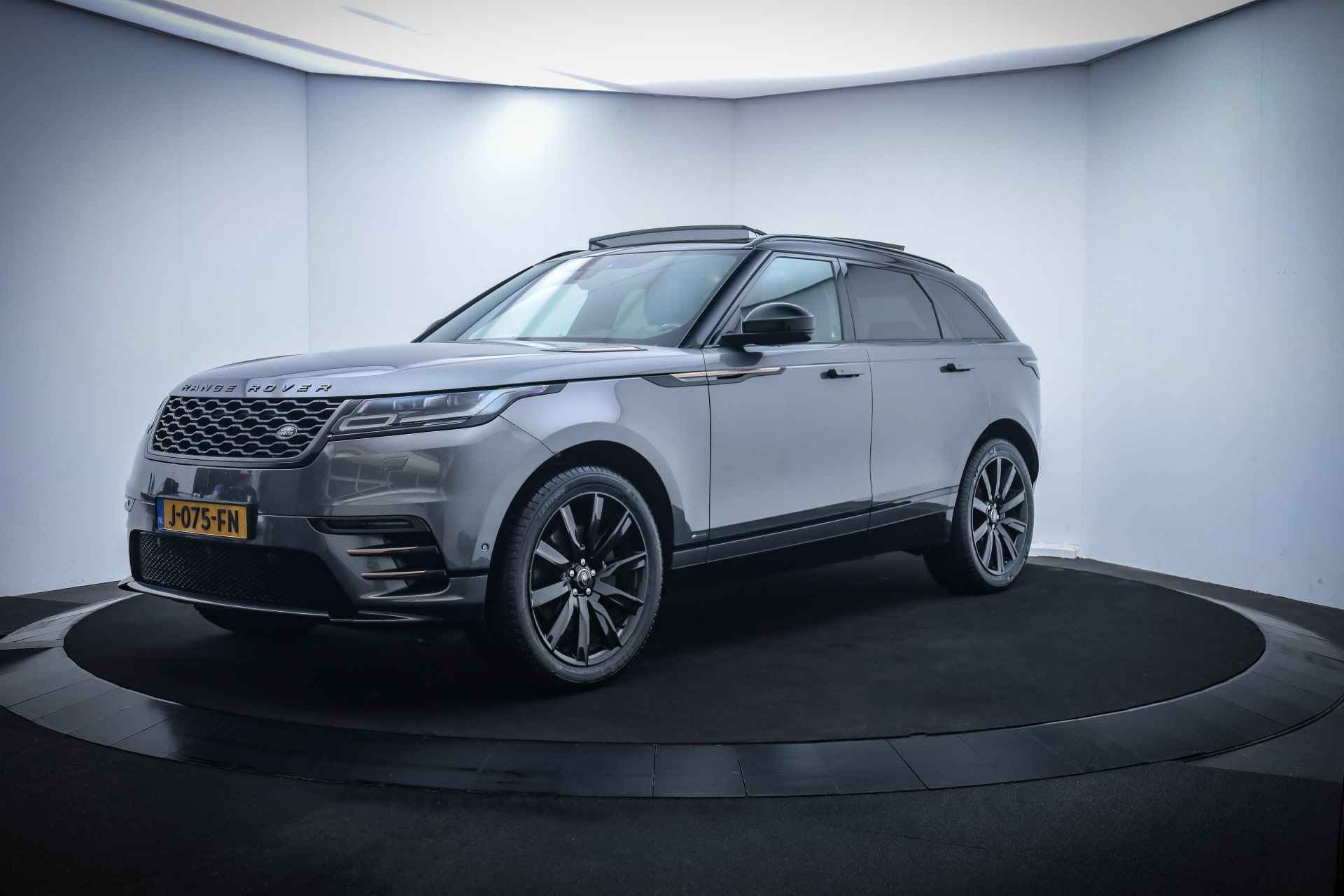 Land Rover Range Rover Velar P300 Turbo AWD R-Dynamic HSE PANO/MEMORY/MERIDIAN/DIGIDASH/HEAD UP/CAMERA/CARPLAY/STUURVERW/STOELVERW+VENT./LANE ASSIST/NAVI/LMV 21'' - 1/35