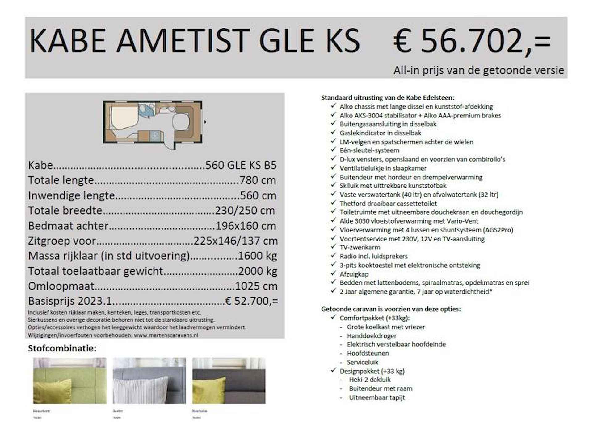 Kabe Ametist 560 GLE B5 KS - direct leverbaar! - 19/19