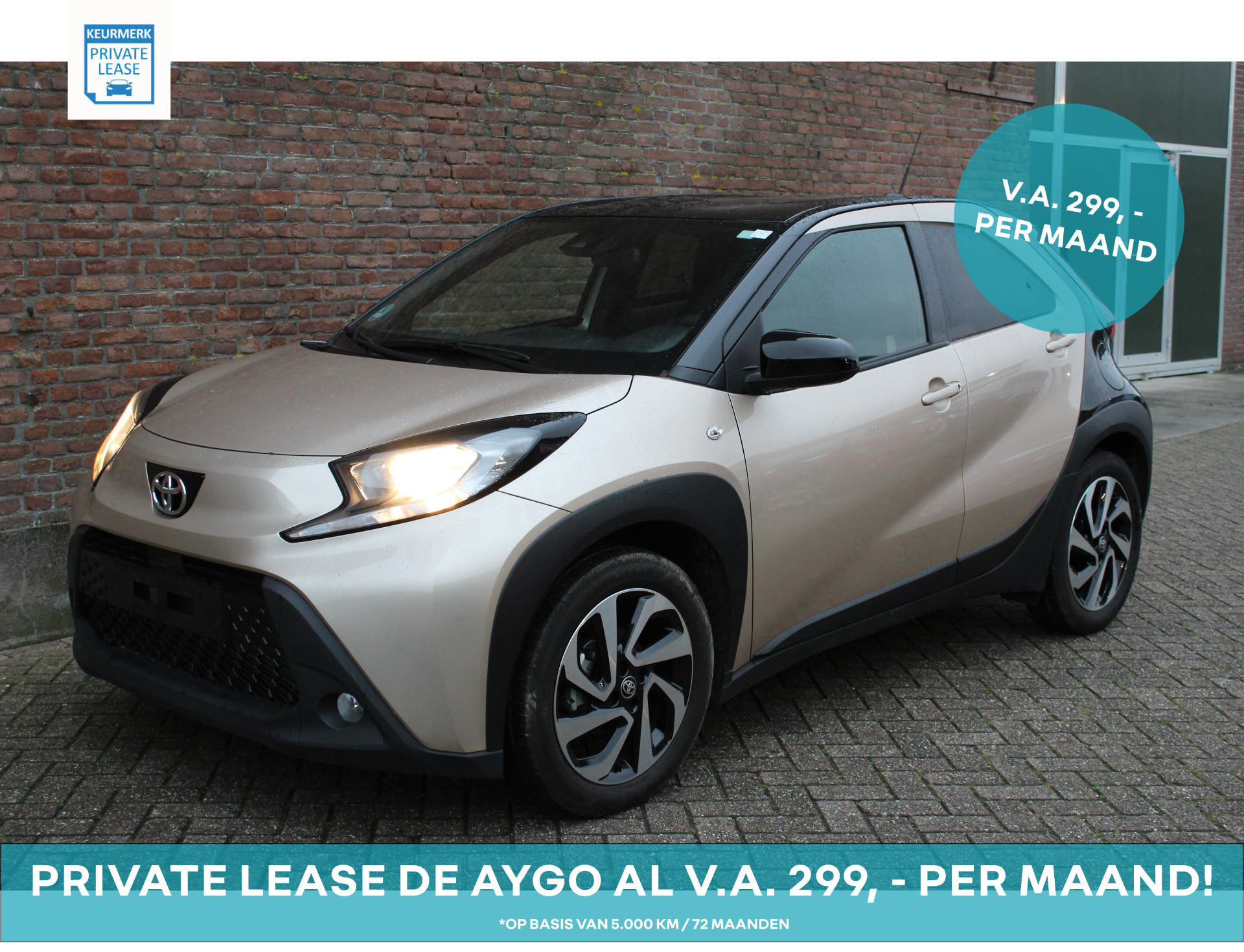Toyota Aygo X 1.0 VVT-i MT 72 Pulse - PRIVATE LEASE va. € 299,- pm.