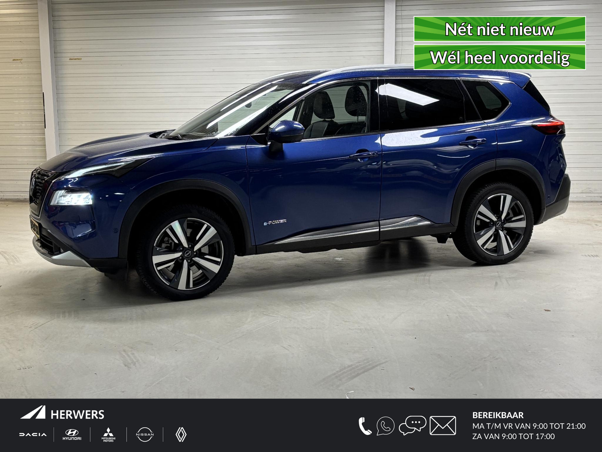 Nissan X-Trail 1.5 e-4orce Tekna 4WD 7p. AUTOMAAT / Trekhaak / Voorstoelen, stuurwiel en voorruit verwarmd / Rondomzicht camera / Parkeersensoren voor + achter / Navigatiesysteem full map / Lichtmetalen velgen 19" / Automatische airco / Apple Car Play & Android Auto / Metaalkleur