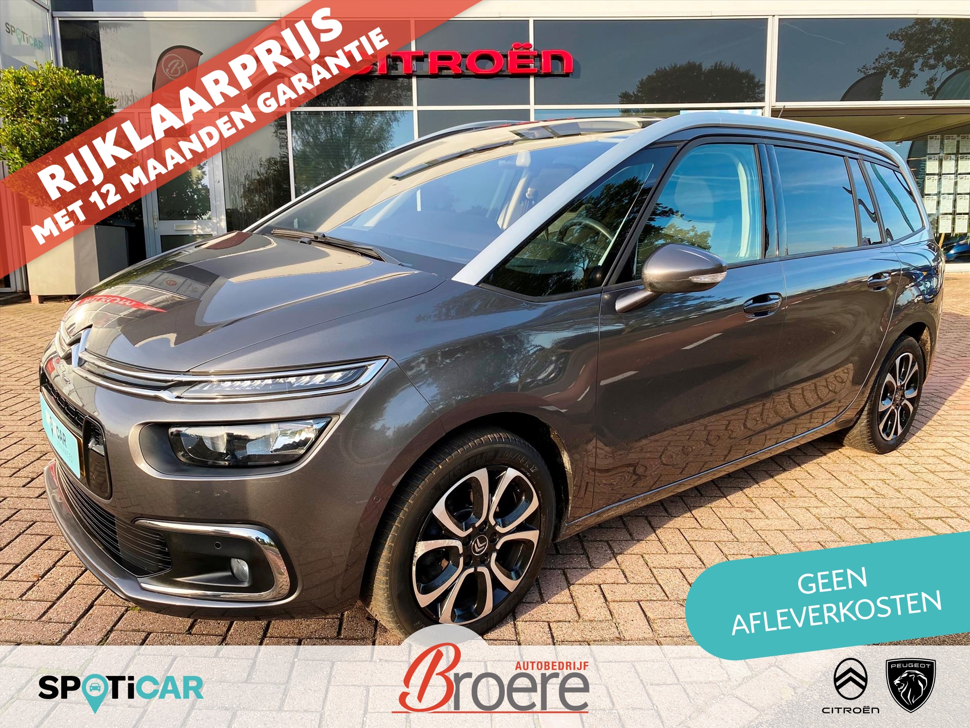 Citroen Grand C4 Spacetourer 130pk EAT8 Automaat Feel 7-zits | trekhaak, camera, parkeersensoren v&a, 17 inch velgen, navigatie, dab, dodehoekdetectie, android, apple. climate