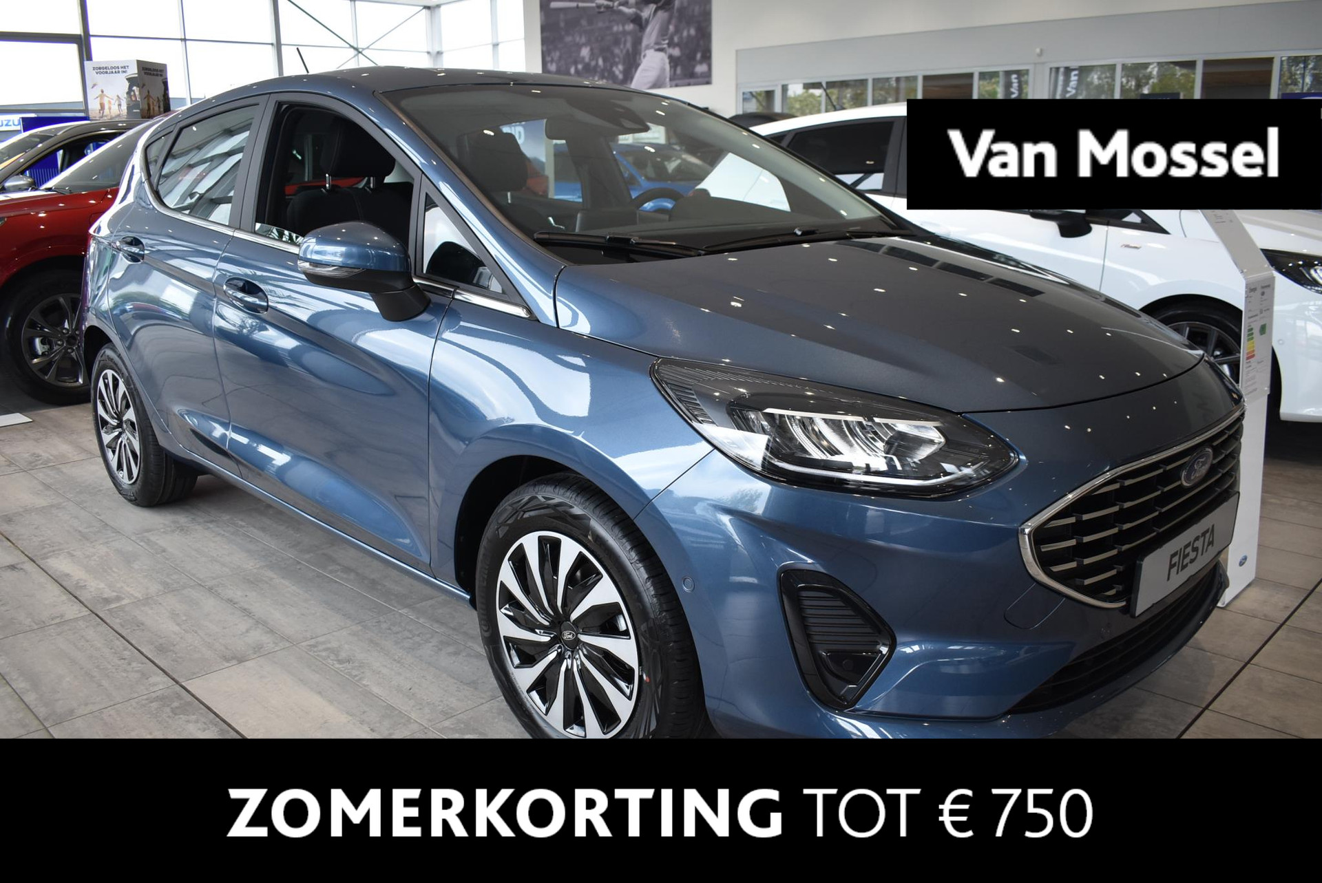 Ford Fiesta 1.0 EcoBoost Hybrid Titanium | VOORRAAD | Chrome Blue | Parking Pack 2 | Winter Pack bij viaBOVAG.nl