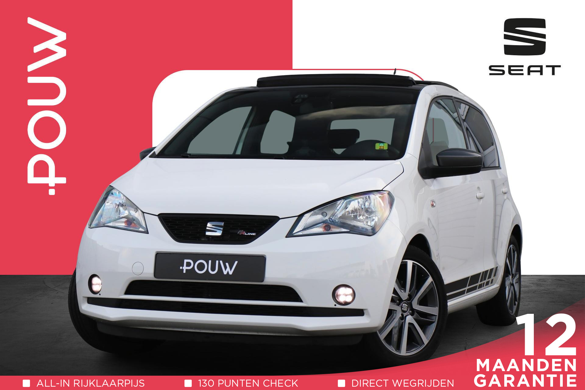 SEAT Mii 1.0 60pk FR | Panoramadak | Cruise Control | Parkeersensoren