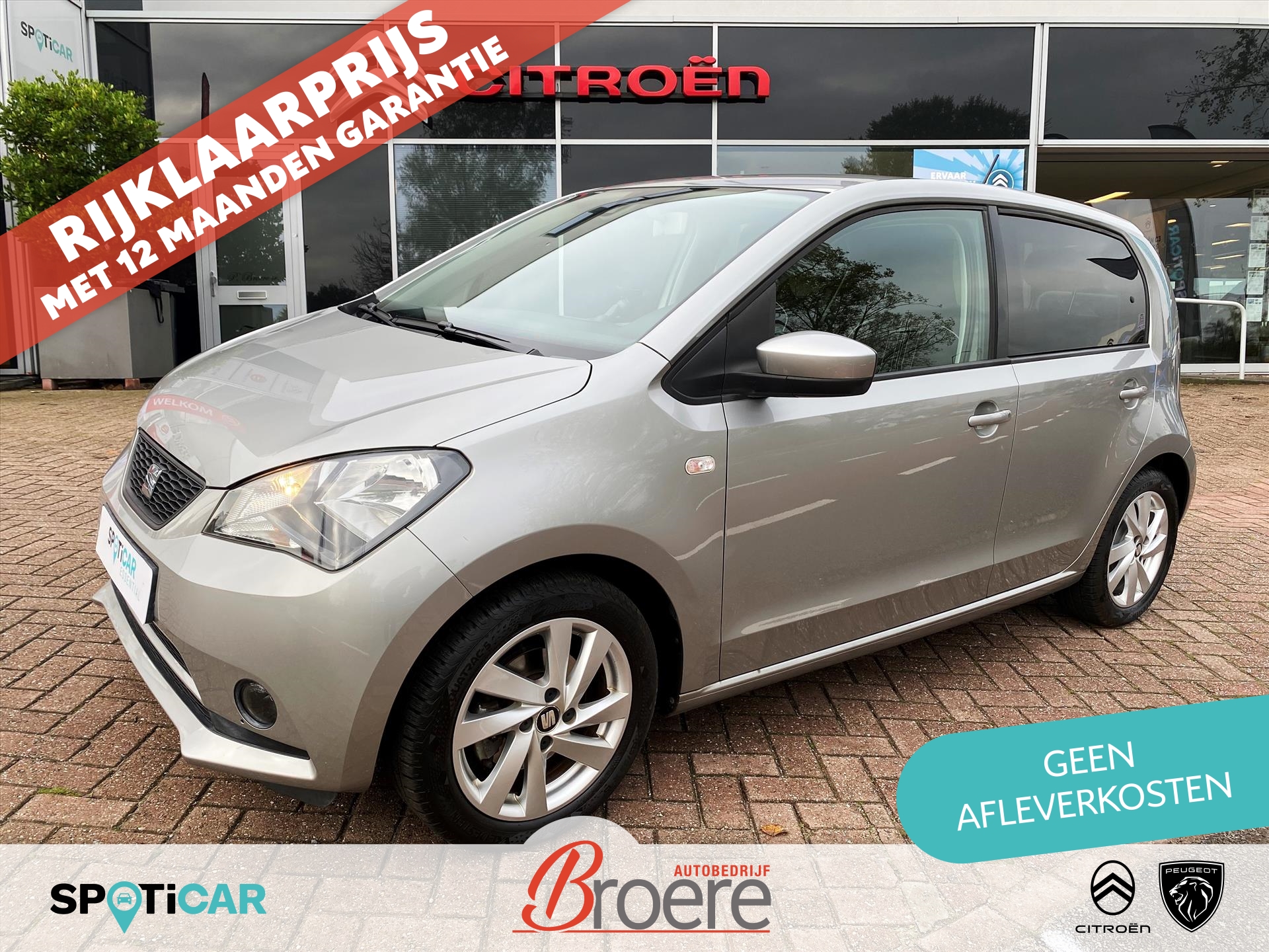 SEAT Mii 1.0 60pk Ecomotive 5D Sport Connect | navigatie, 15 inch velgen, airco, bluetooth, cruise control, radio met cd, elek. ramen en buitenspiegels