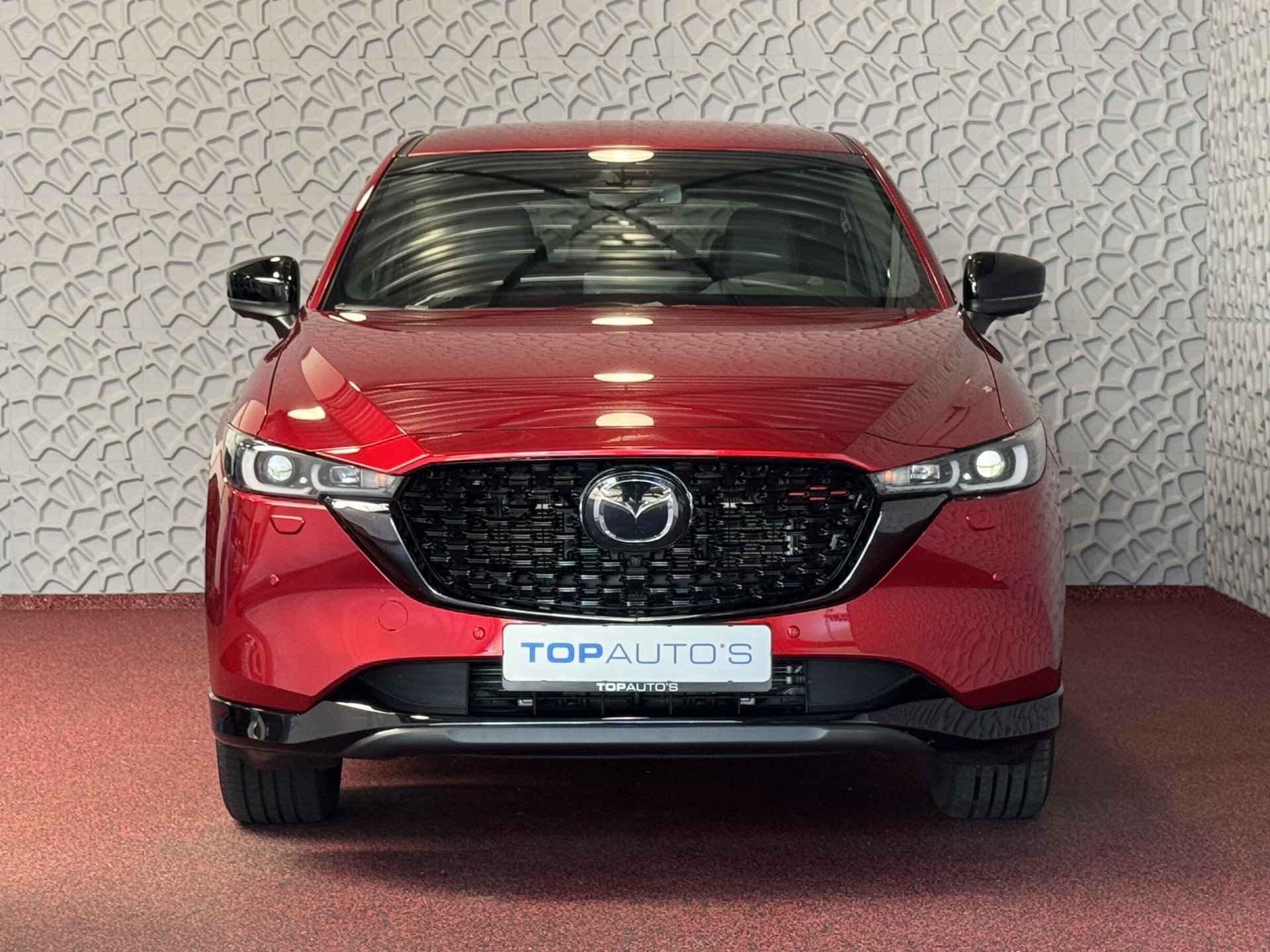 Mazda CX-5 E-SKYACTIV MHEV 2.0 165 PK HOMURA LEER BOSE ELEK.KLEP HEADUP 360.CAMERA 19''LMV FULL LED CARPLAY NAVI STOEL/STUUR VERW. STOELKOE 04/2024 - 5/68