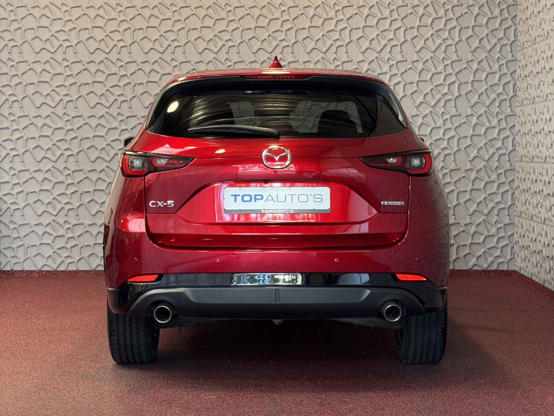 Mazda CX-5 E-SKYACTIV MHEV 2.0 165 PK HOMURA LEER BOSE ELEK.KLEP HEADUP 360.CAMERA 19''LMV FULL LED CARPLAY NAVI STOEL/STUUR VERW. STOELKOE 04/2024 - 6/68