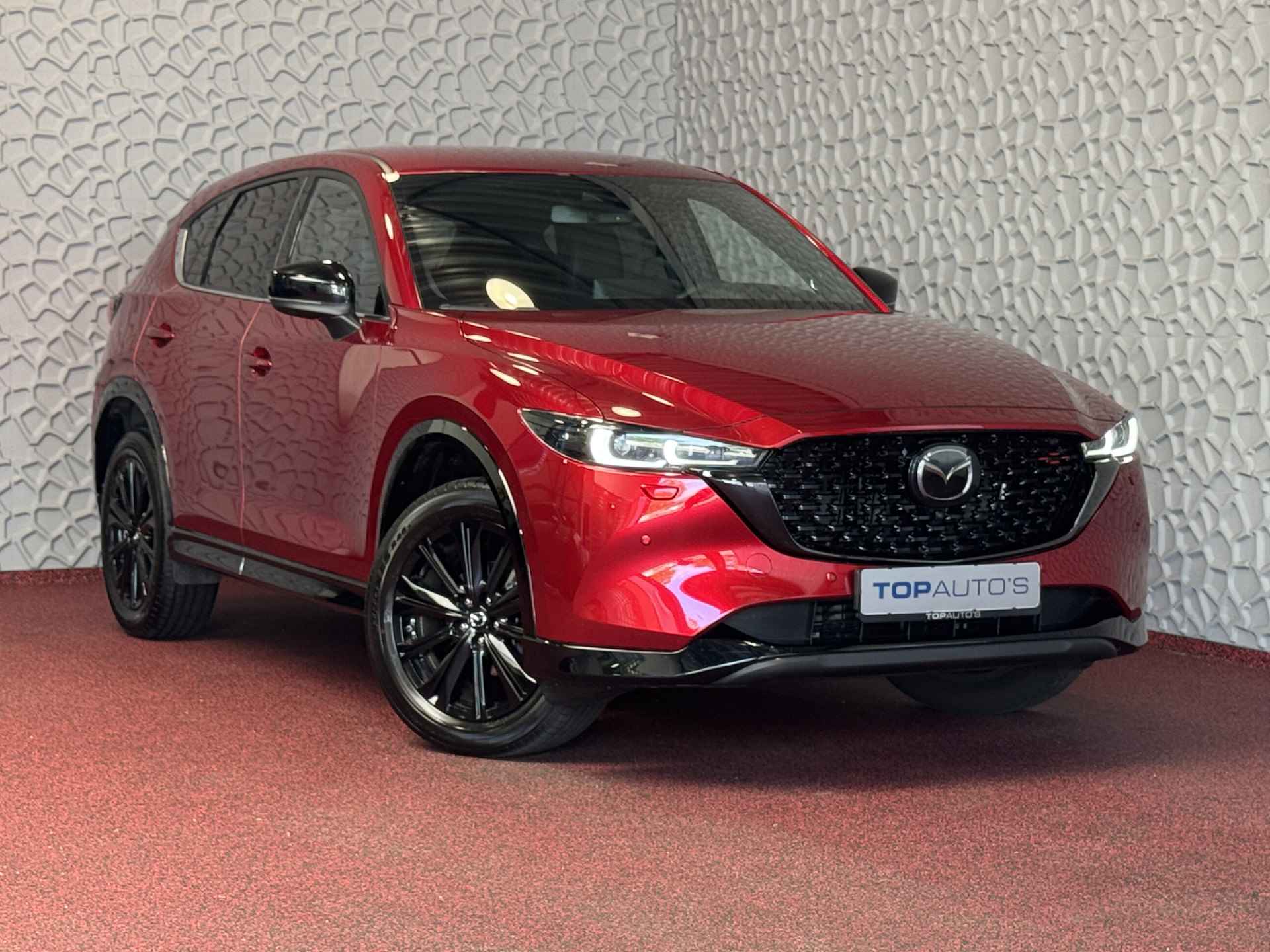 Mazda CX-5 E-SKYACTIV MHEV 2.0 165 PK HOMURA LEER BOSE ELEK.KLEP HEADUP 360.CAMERA 19''LMV FULL LED CARPLAY NAVI STOEL/STUUR VERW. STOELKOE 04/2024 - 44/68