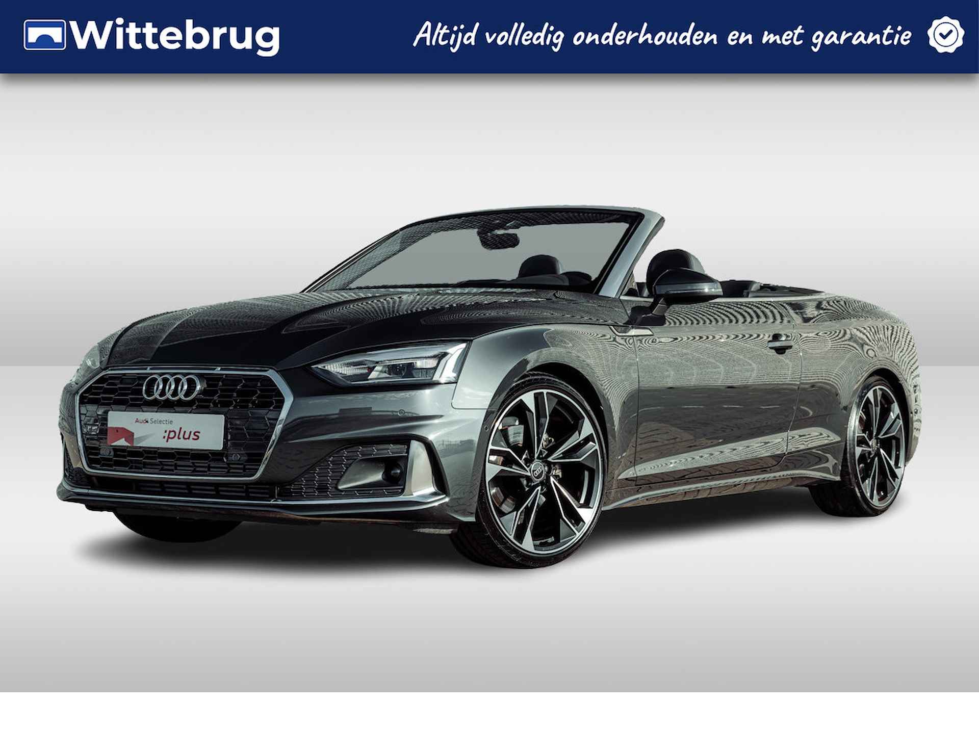 Audi A5 Cabriolet 35 TFSI 150pk s-tronic Advanced | Nieuw 78k | Trekhaak | Tour pakket | Winterpakket | Stuurverwarming | Sportstoelen | Leder-Dinamica | 20" LM velgen | Windscherm