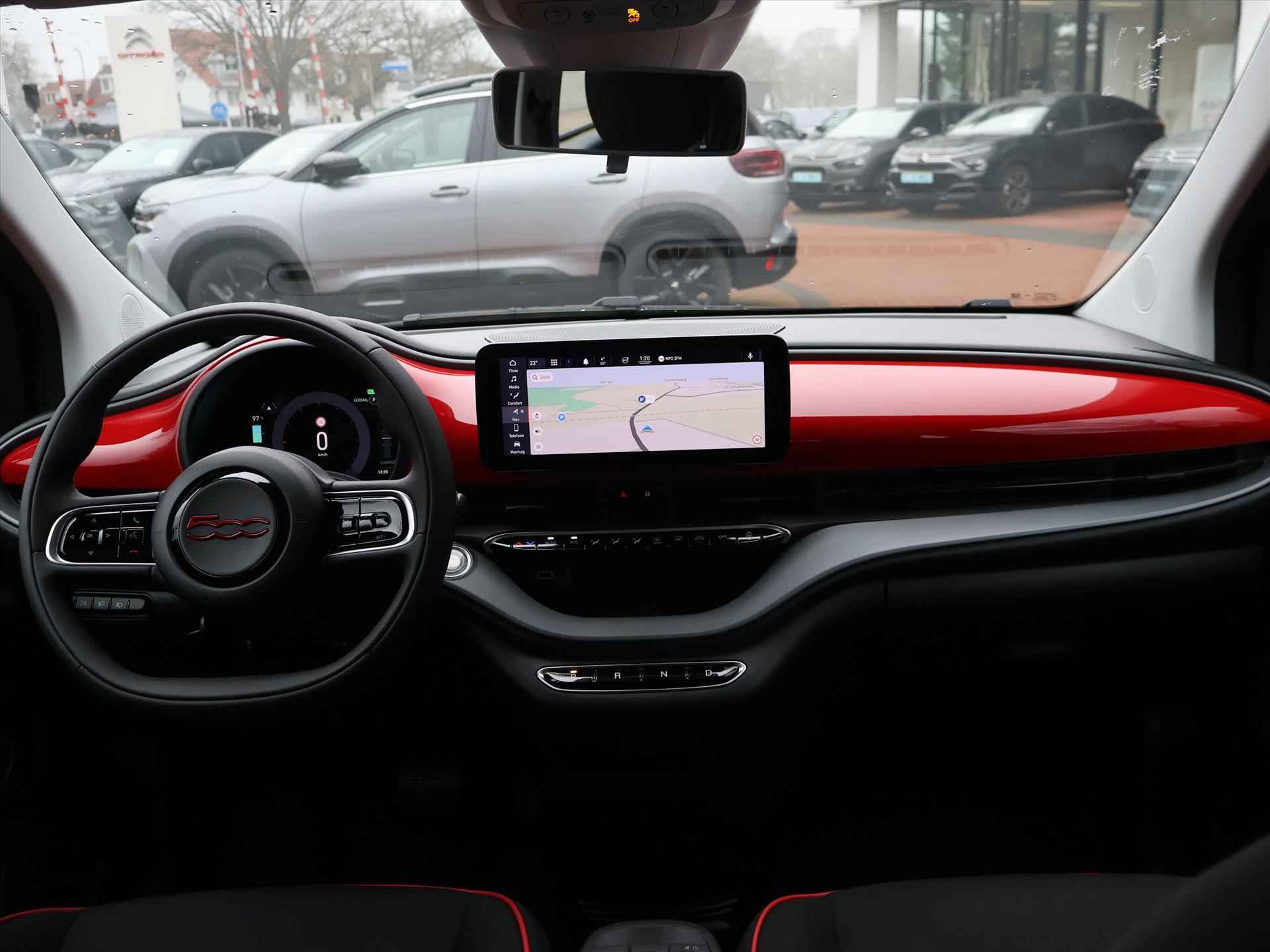 Fiat 500 24kWh 95PK Automaat Red, Rijklaarprijs | Navigatie | Carplay | DAB+ Tuner - 5/65